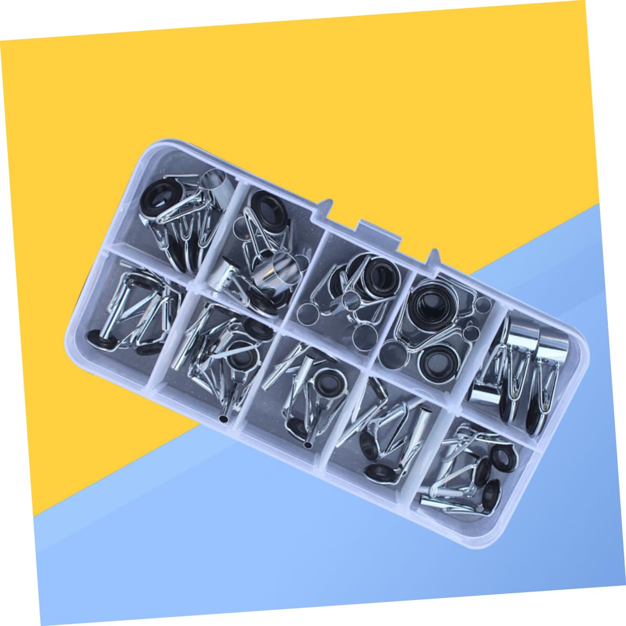 INOOMP Set di Kit di Riparazione per Punte per Asta 72 Pezzi Guide per Canne Pesca Kit di Riparazione per Canne Pesca