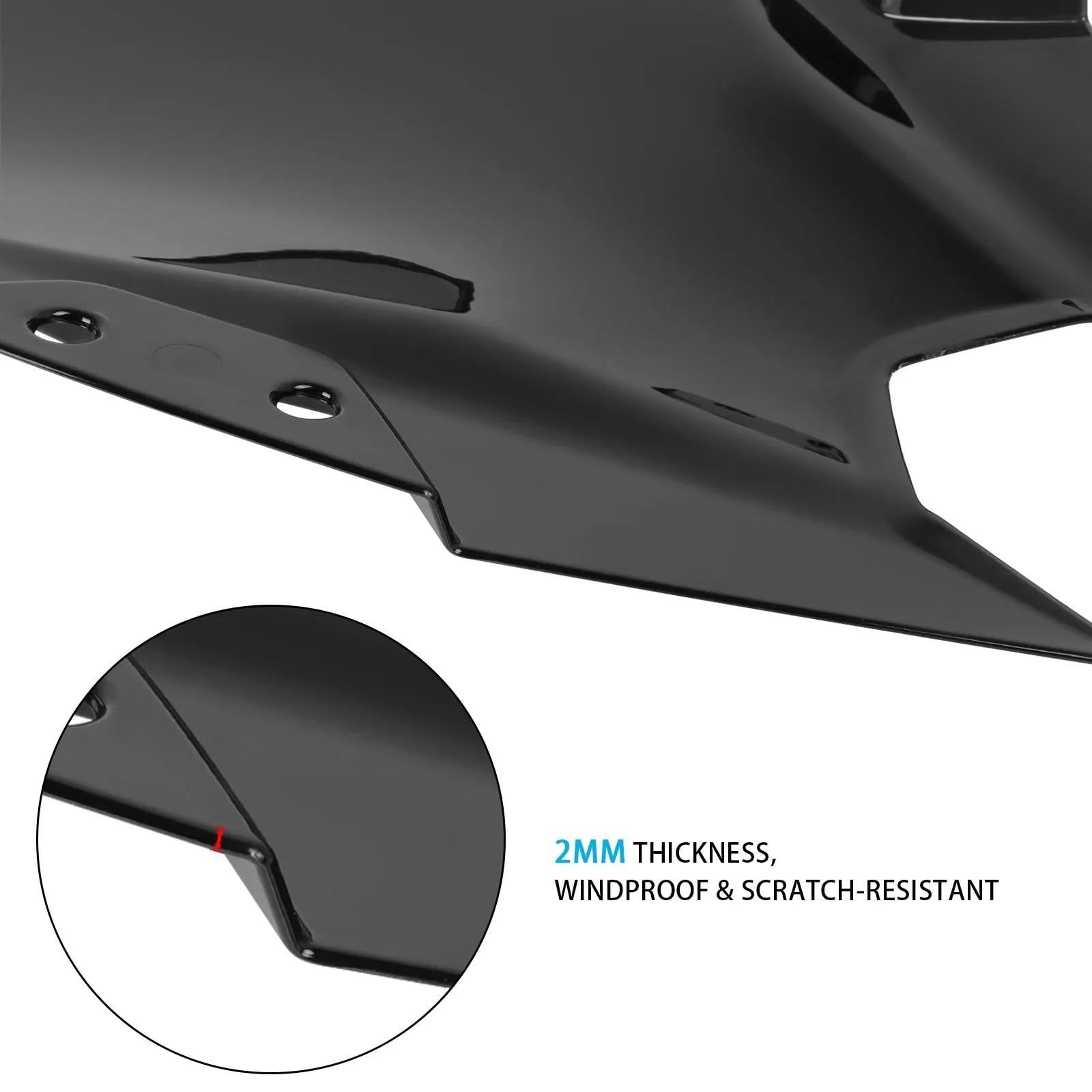 Parabrezza Moto Spoiler Per Ninja 500 Per SE Per Ninja500 2024 2025 2026 Doppia Bubble Visiera Parabrezza Spoiler Carena(Black)