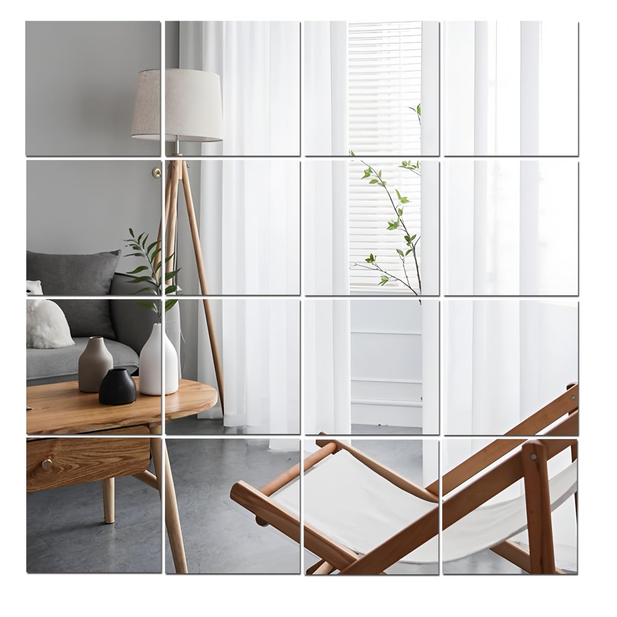 Lokiiz 10/16 Pcs Acrylic Mirrors Stickers for Walls, HD Mirror DIY Tiles, Non Glass Shatterproof Wall-Mounted Mirrors, Stick On Mirror Makeup Home Workout Gym Hallway Self Adhesive