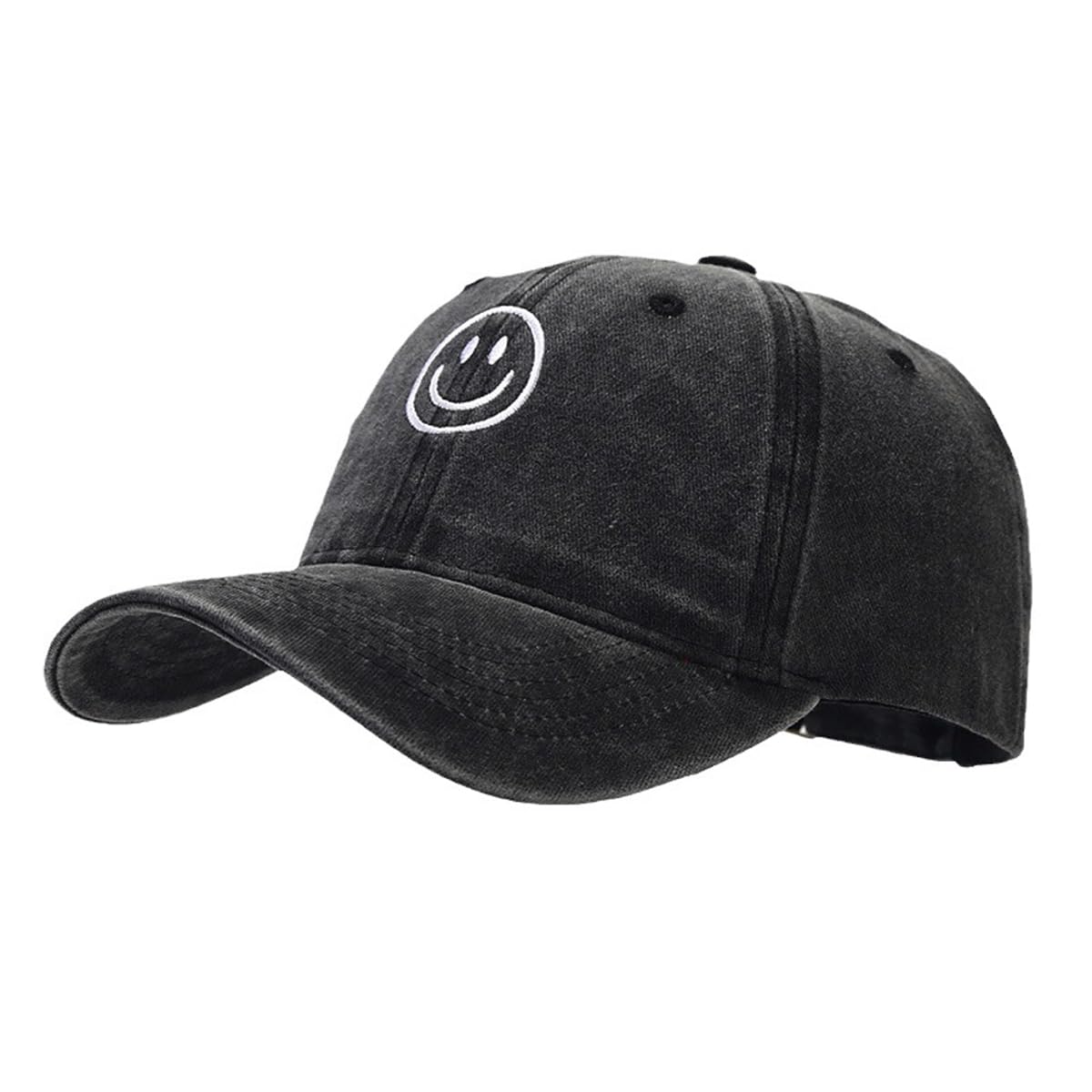 Gorra de béisbol unisex básica sólida vintage de algodón lavado de bajo perfil sombrero de papá ajustable, Negro B