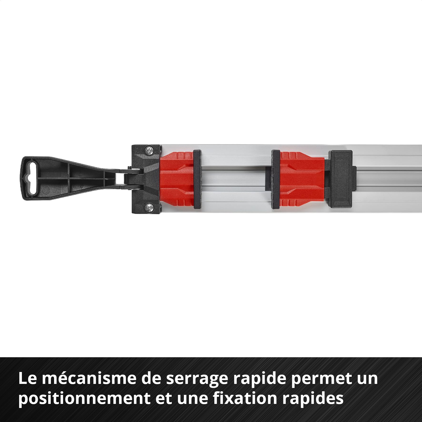 Einhell Rail de guidage universel, 2 pièces (capacité max. 2500 mm, force 50 kg, profilé aluminium, surfaces antidérapantes, serrage rapide, pour scies sauteuses et circulaires portatives) | Capacité de serrage max. 2500 mm | force de serrage 50 kg | prof