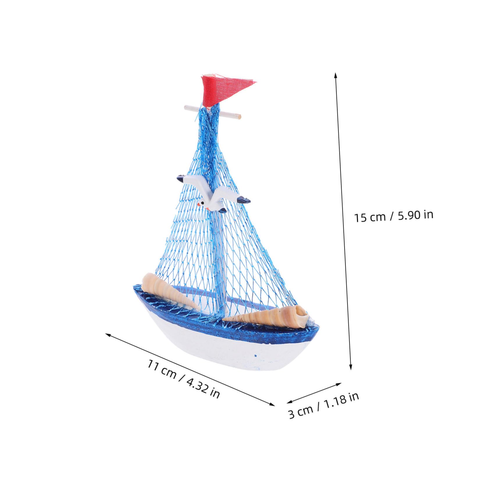 STOBAZA Wooden Sailing Boat Model Nautical Decor for Desktop Mediterranean Style Wooden Sailboat Ornament Charming Tabletop Decoration for Home Office Lightweight Elegant Design