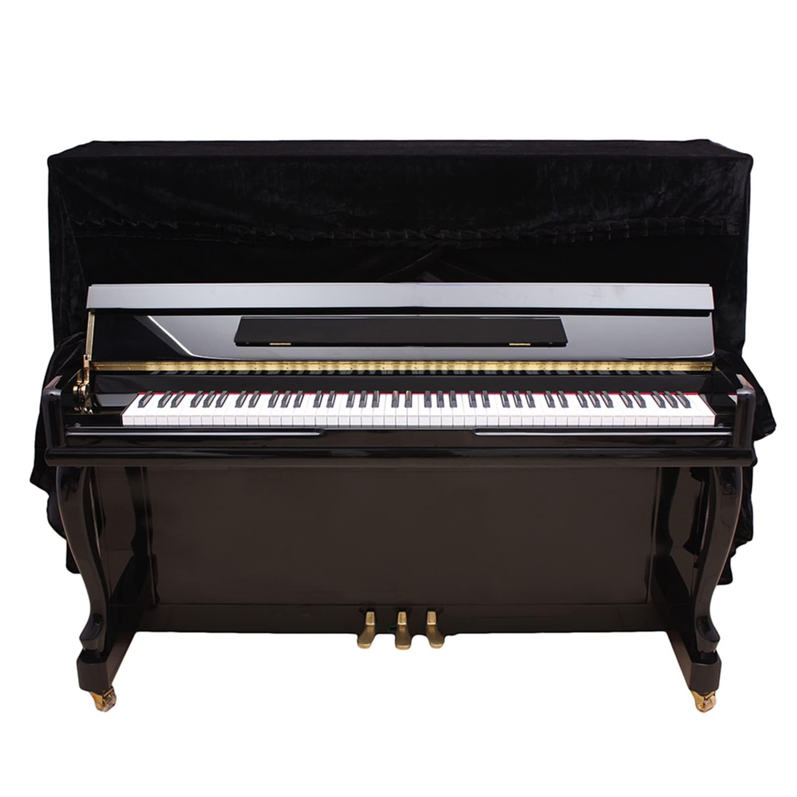 Housse de Piano Droit, Couverture de piano Droit épaissie pour Clavier de Piano Droit Anti-poussière Lavable pour Piano Vertical et Tabouret Double 158 X 45 X 112 Cm(Le noir)