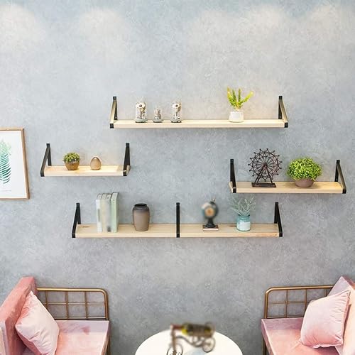 Miniatura 8 de Soportes creativos de hierro forjado de hierro forjado triangulares laminados de madera, para sala de estar, TV, estante de vino, decoración de