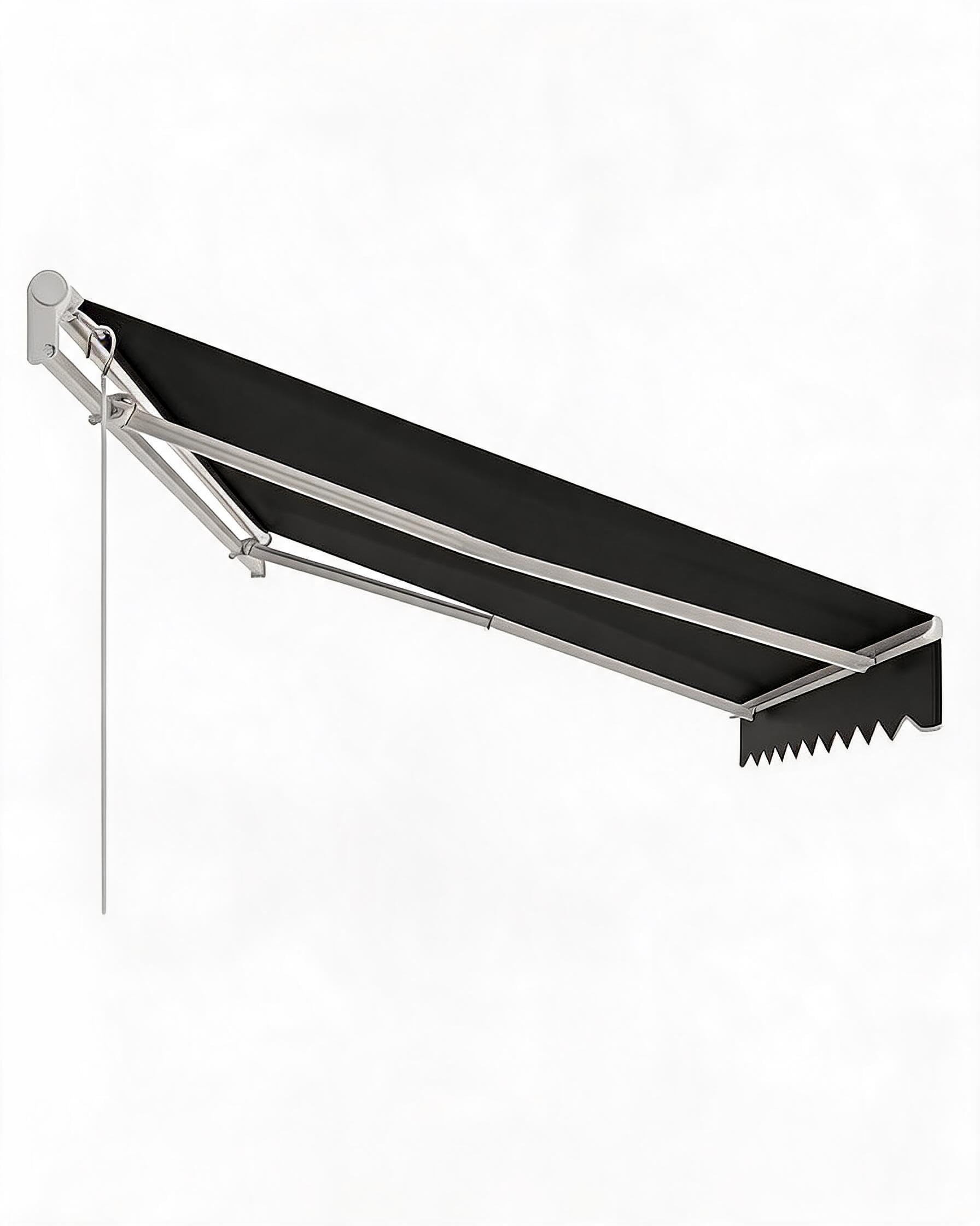 Store banne rétractable 400x250 cm - Bras articulés, manivelle, Supports muraux - Inclinaison & avance réglables - Toile déperlante, Protection UV50+ - Noir, 13x8 ft