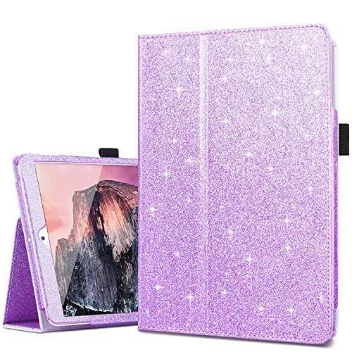 iPad Mini Case, iPad Mini 2 Case, iPad Mini 3 / iPad Mini 5 Case, Fingic Glitter Sparkly Folio Folding Stand Cover Holder Auto Wake/Sleep Luxury Smart Case Without Stylus for iPad Mini 1/2/3/5, Purple