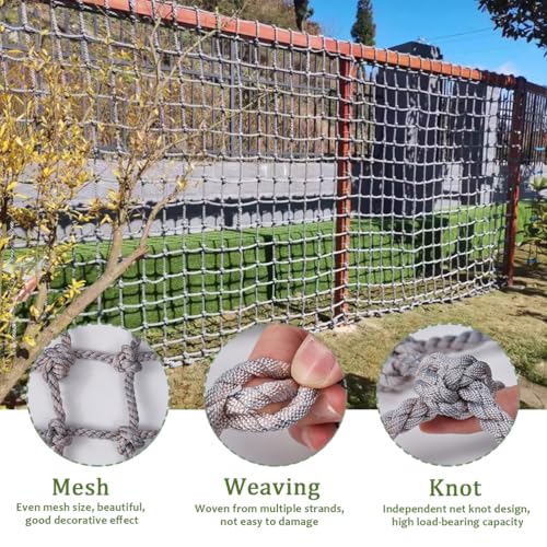 Red de escalada para niños de 1 x 18 pies, cuerda C duradera para un juego seguro en interiores y exteriores, perfecta para casas de árboles, carreras de obstáculos, aventuras en el patio trasero y