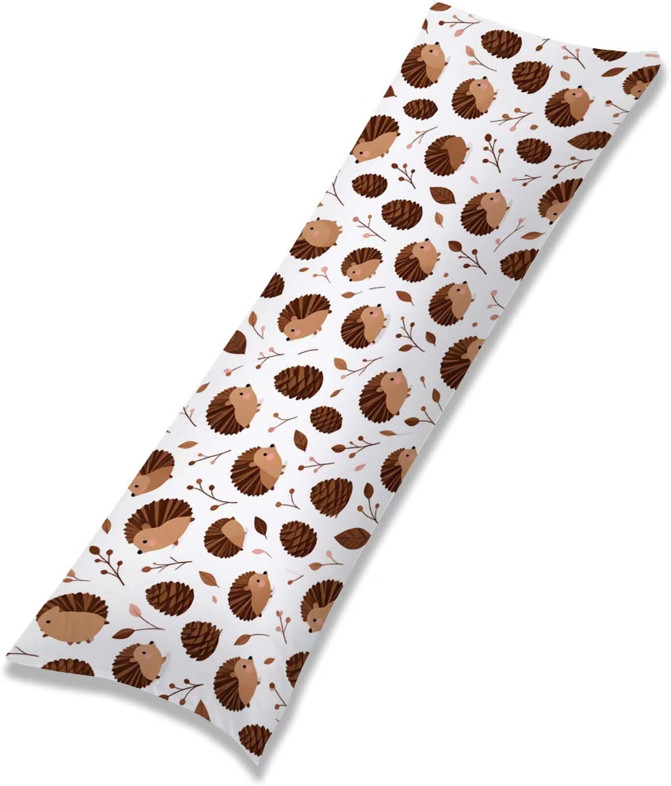 Fodera Cuscino 55 x 160 cm, Marrone-2 Velluto Copricuscini Letto, | con Invisibile Cerniera, Morbida e Traspirante, per biancheria da letto, divano, hotel, chi dorme sul fianco Riccio j-63