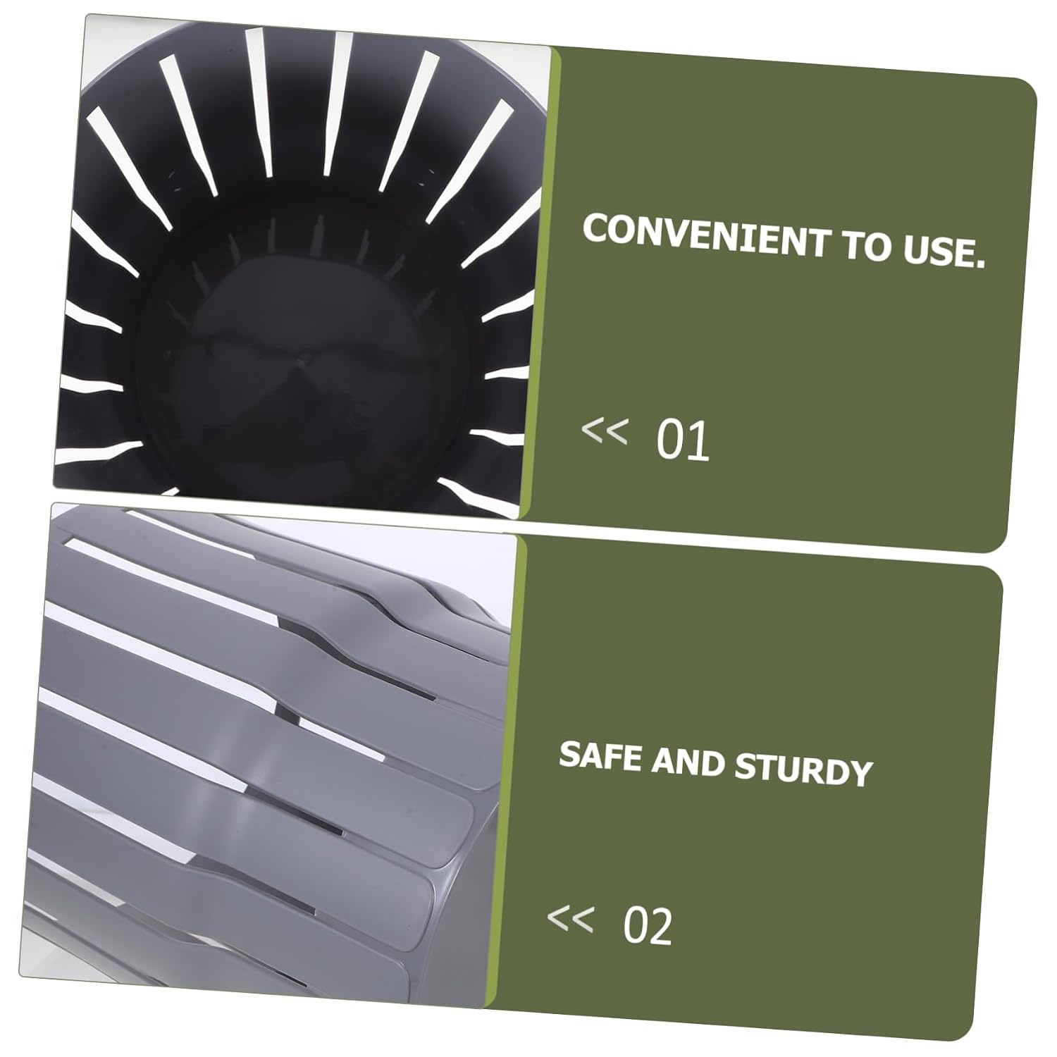 NUOBESTY Living Room Trash Bin Simple Style Gray Wastebasket for Office and Bathroom Sturdy Opening Versatile Design for Home Use and Easy to Clean