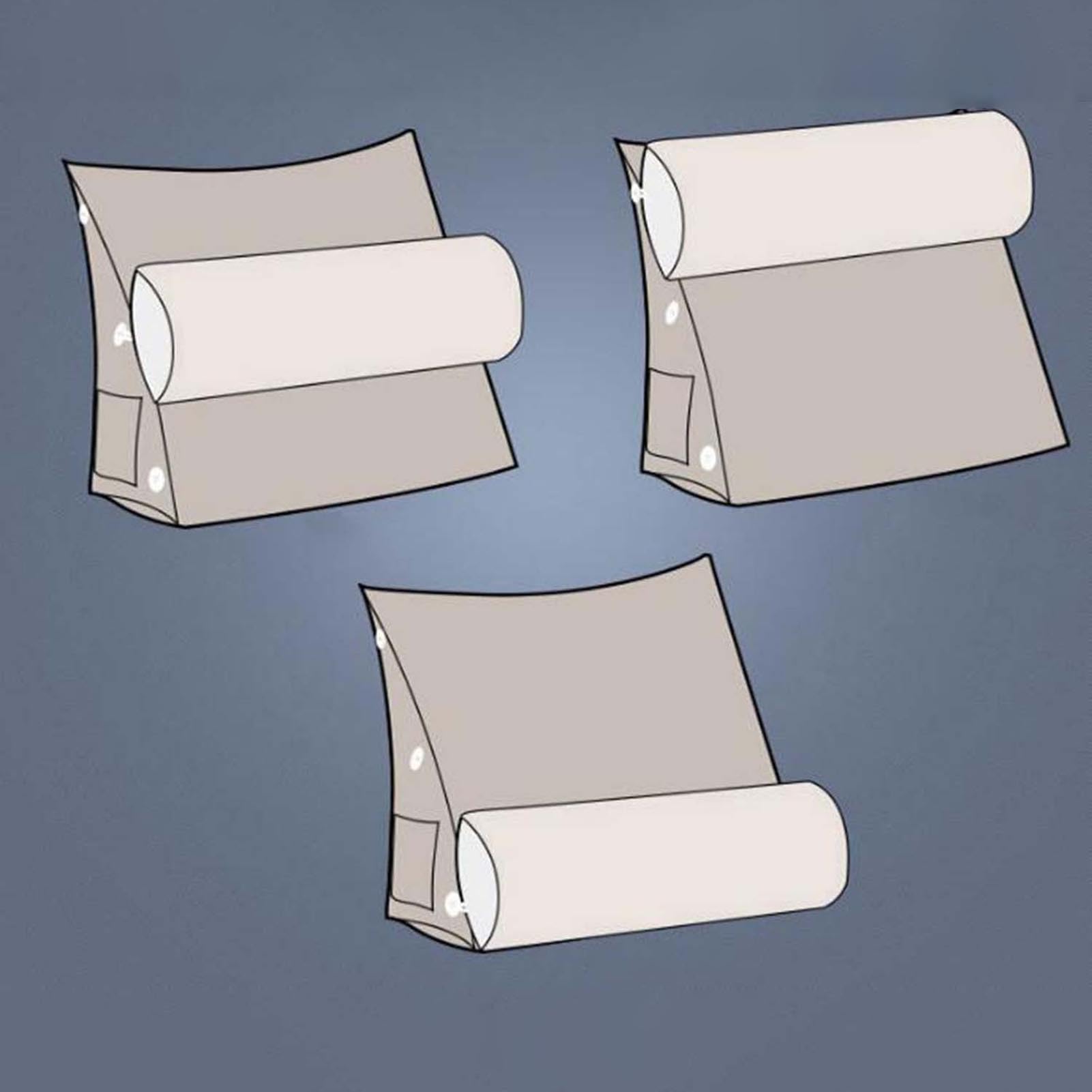 Respaldo De Lectura En CuñA, con Almohada Cervical Ajustable, AlmohadóN De Apoyo Lumbar, Cojines para Posicionar La Espalda, Funda De Chenilla ExtraíBle