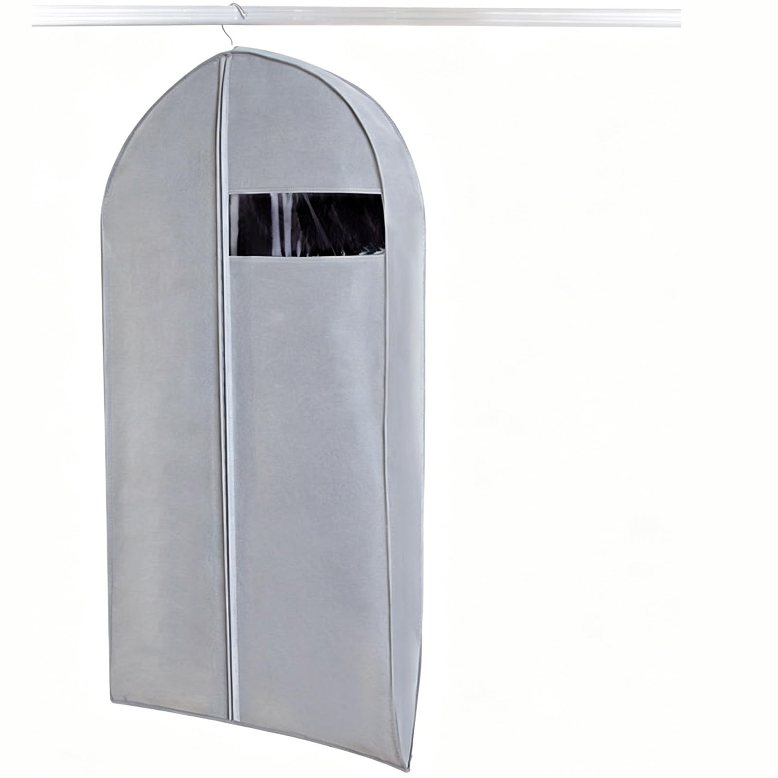 Clothes Cover for Hanging, Garment Bags for Hanging Clothes, Zippered Suit Bags to Store Jackets and Coats(Gray,60 * 10 * 100cm/24 * 4 * 39in)