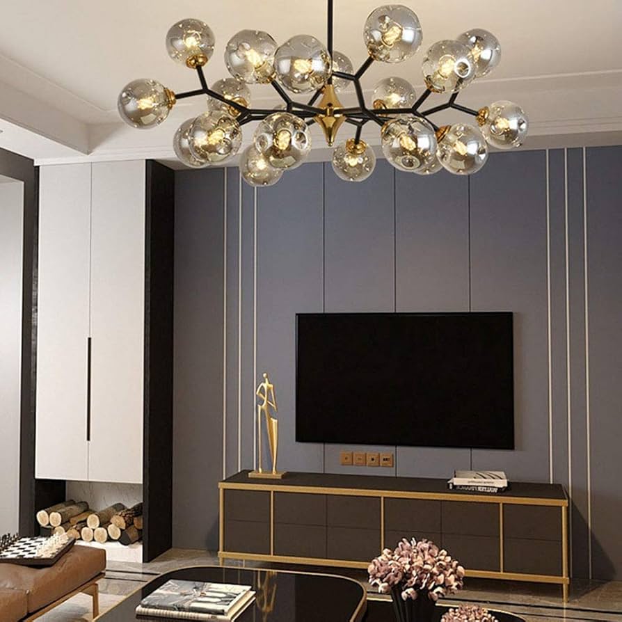 sputnikページ Mid Century Modern Chrome and Glass Sputnik Ceiling