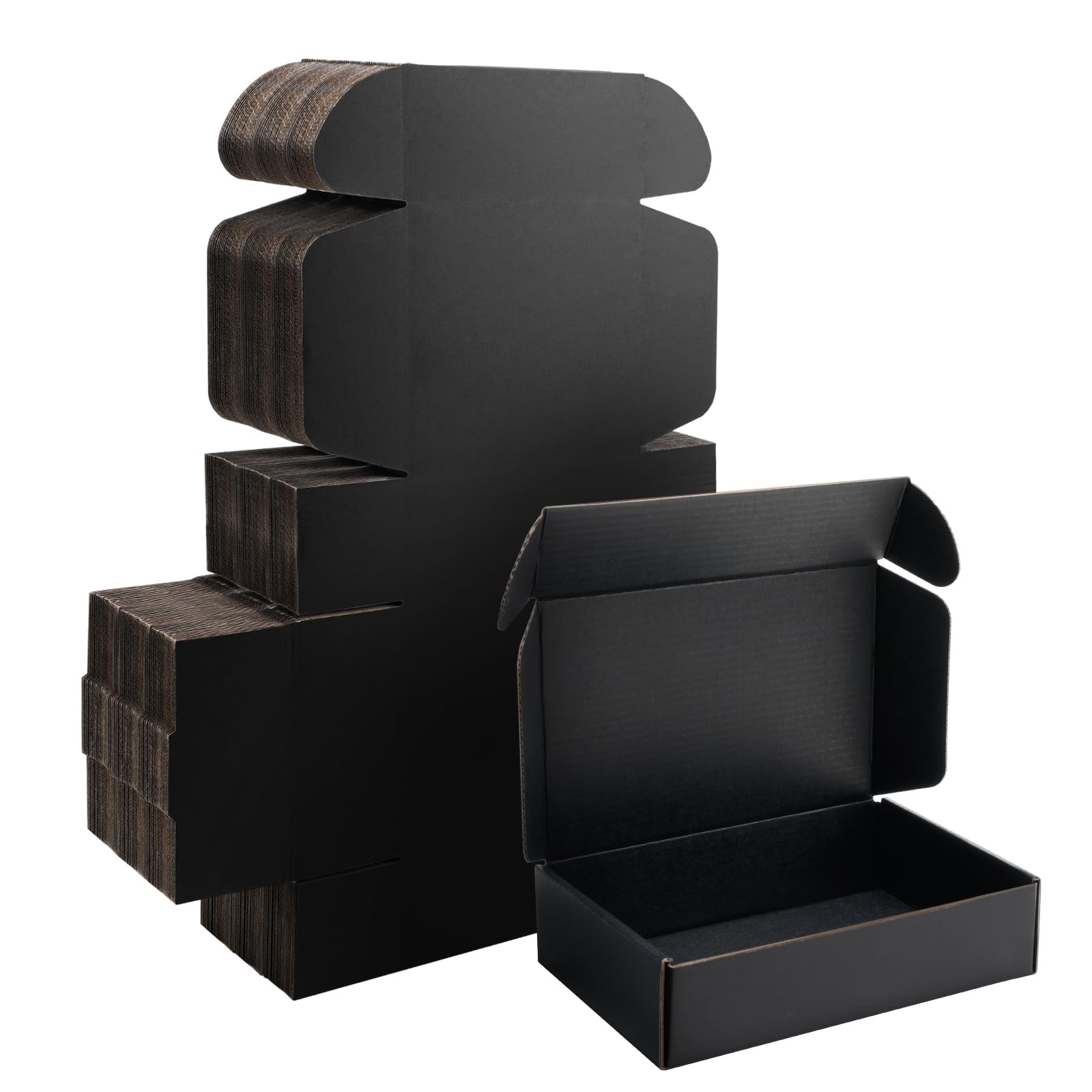 Yidomto 8x5x2 Black Shipping Boxes Small - 25 Pack Corrugated Cardboard Mailer Boxes for Packaging, Mailing, Gift Giving | Sturdy, Recyclable, Perfect