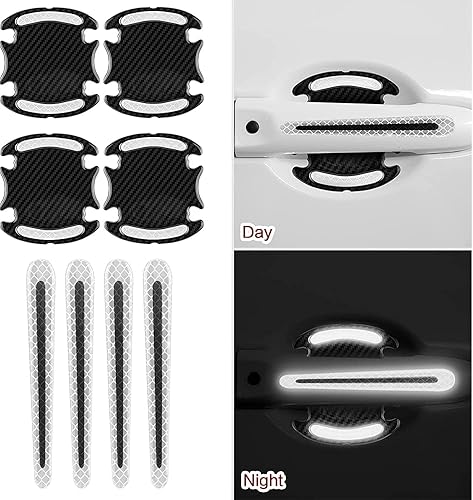 Miniatura 4 de JINYUNDUOSP Juego de 12 calcomanías reflectantes para automóvil, espejo retrovisor, calcomanías reflectantes de advertencia para el costado del