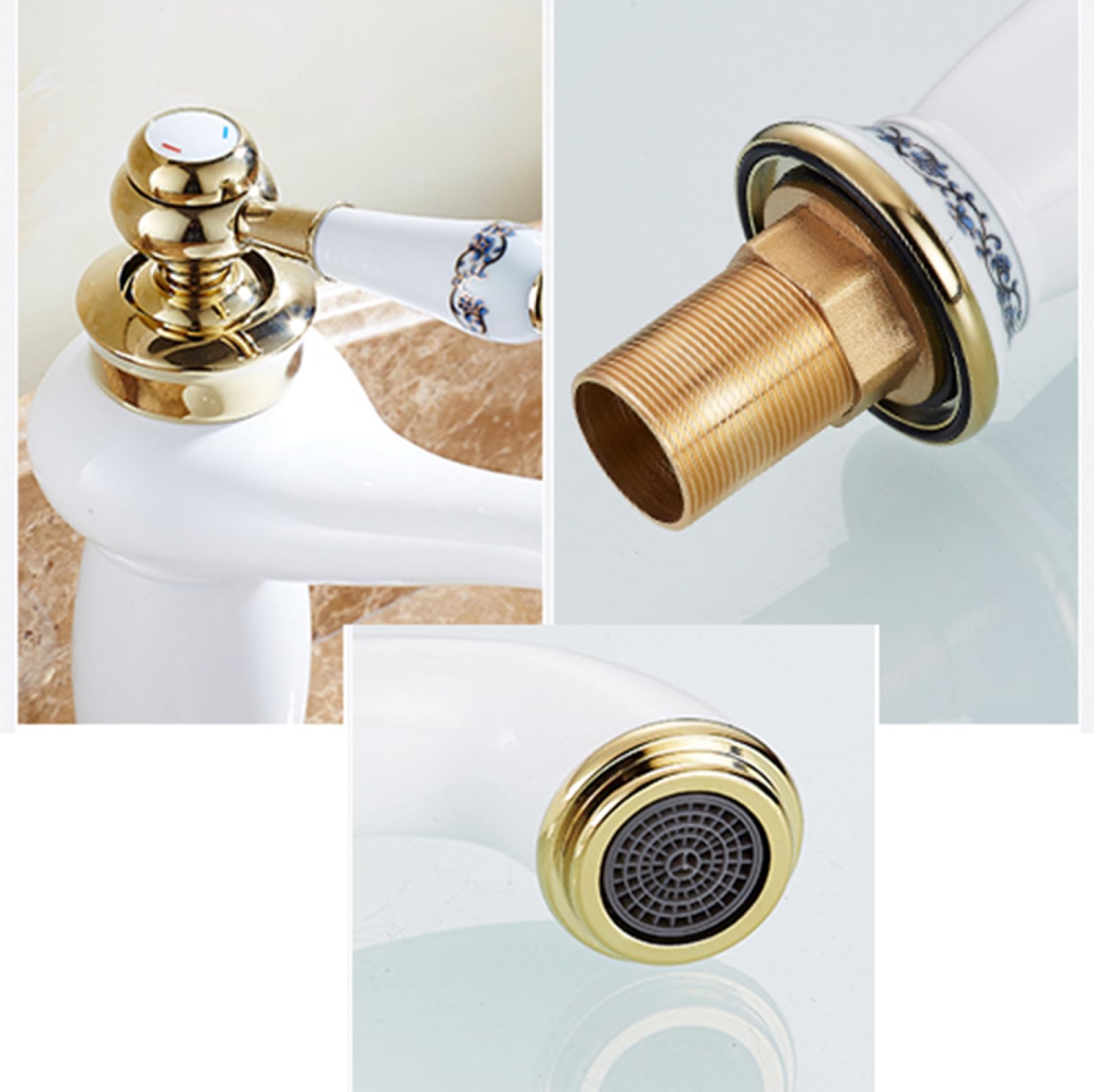 ZYCDP Retro Bathroom Faucet 1 Hole Single Handle Bathroom