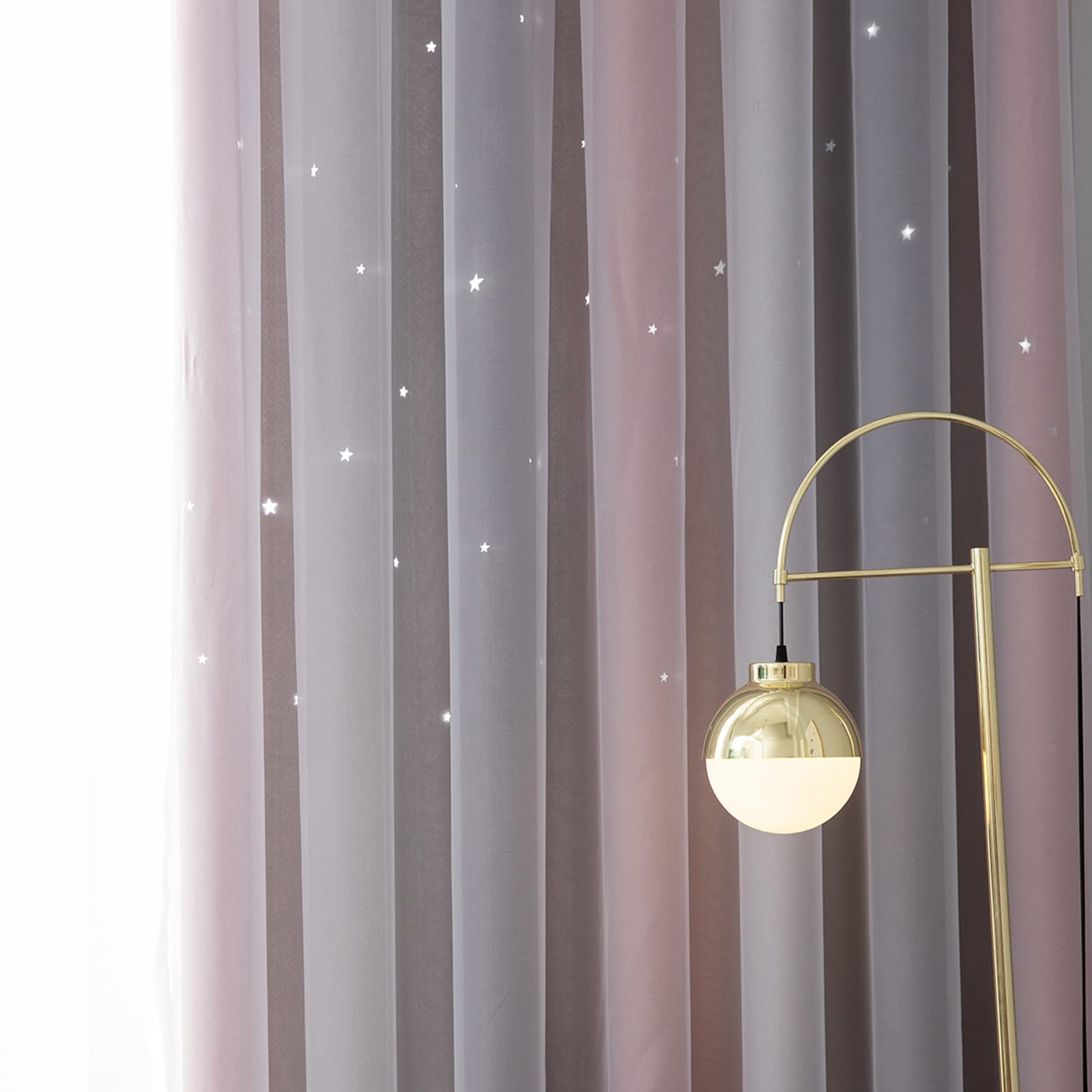 Oscurante a strati con motivo stella gradiente per finestra isolamento camera da letto