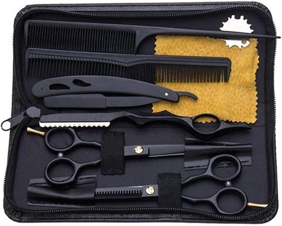 Professional Black Hairdressing Scissors Hairdresser And Thinning Hair With(1)