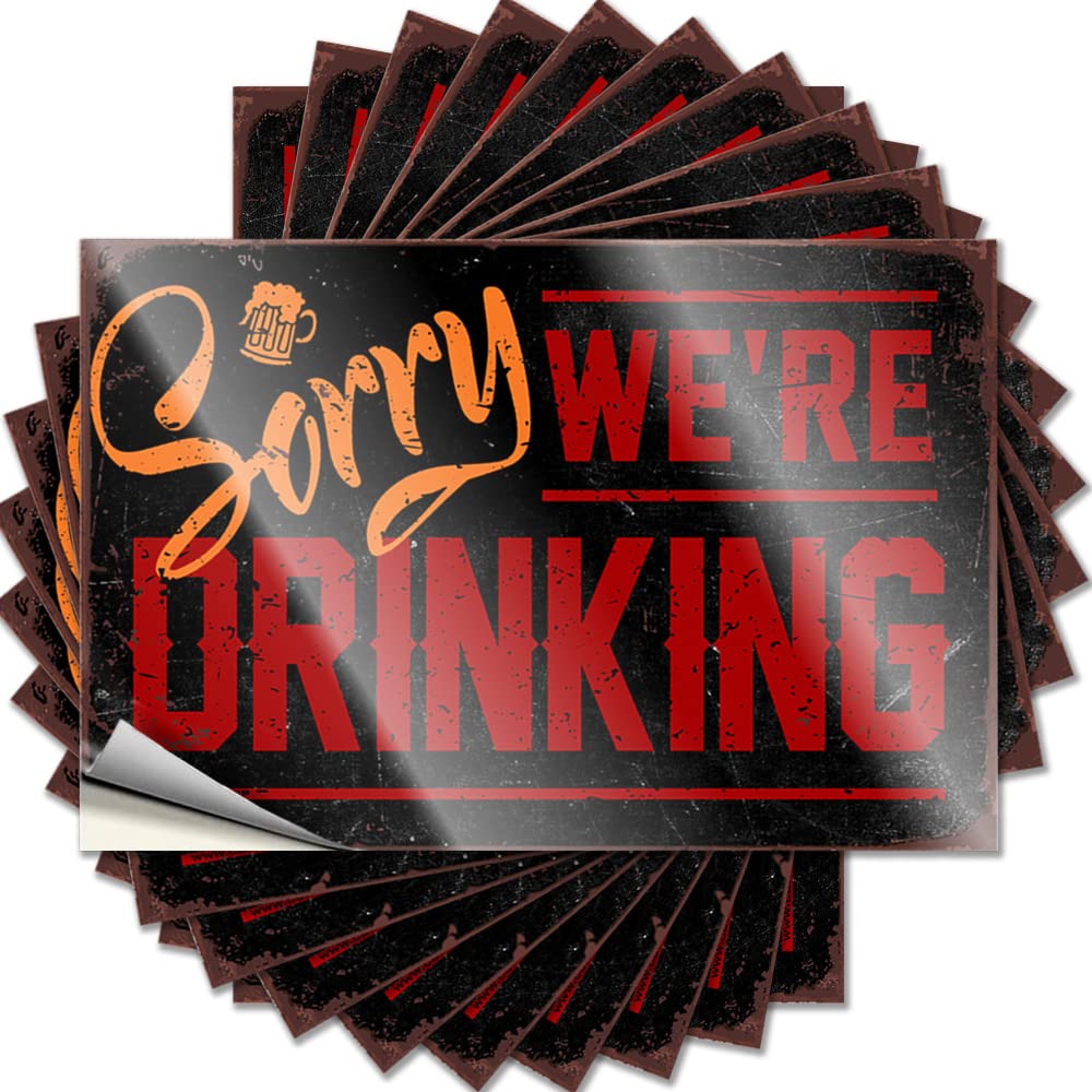 Funny Sticker Stitch Room Decor | Crazy Laptop Sorry We're Drinking for Farmers(8X12CM)