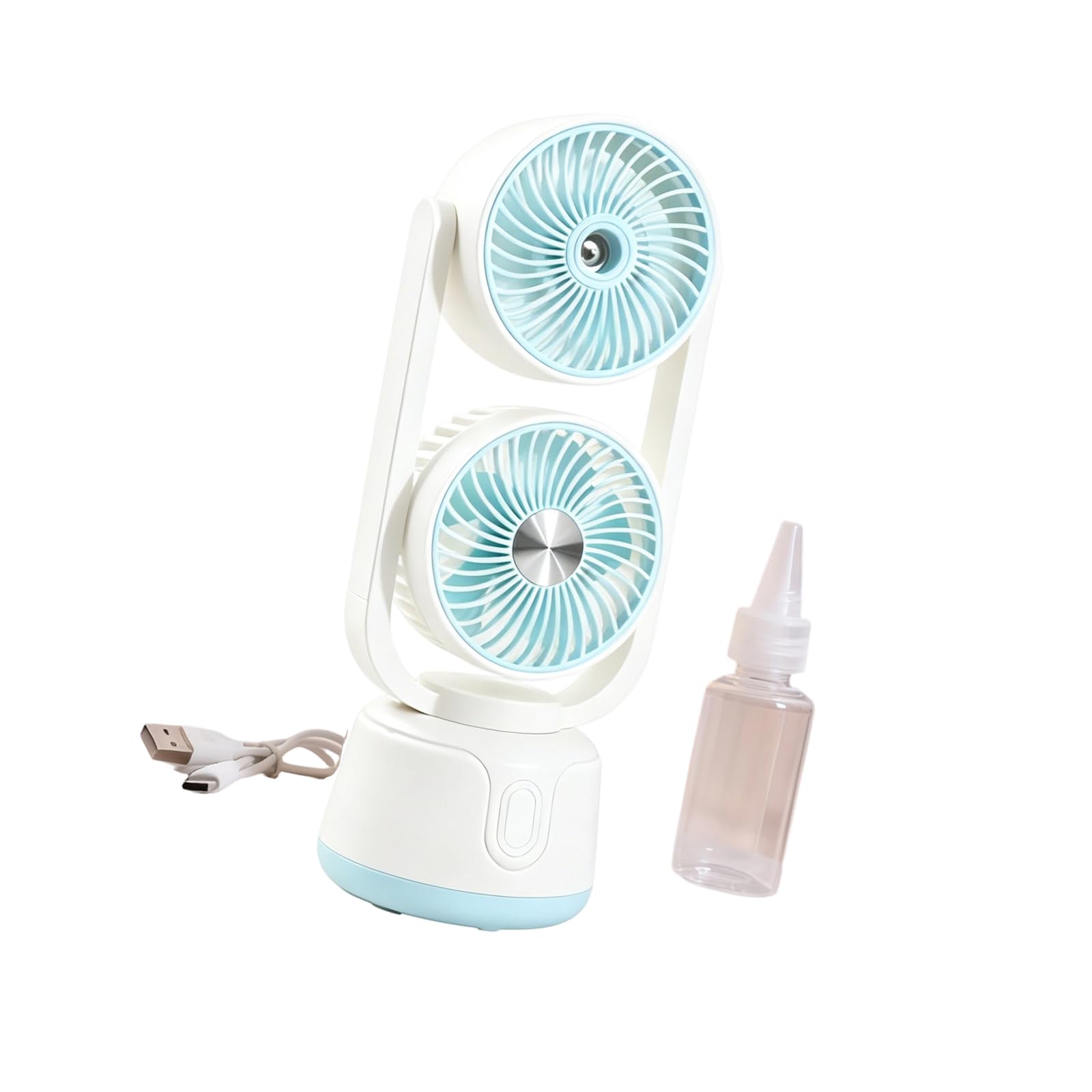 Uqezagpa Portable Cooling Fan Rechargeable Desktop with Water Misting Sprayer Humidifier Cooling Fan for Camping Outdoor Low Desk