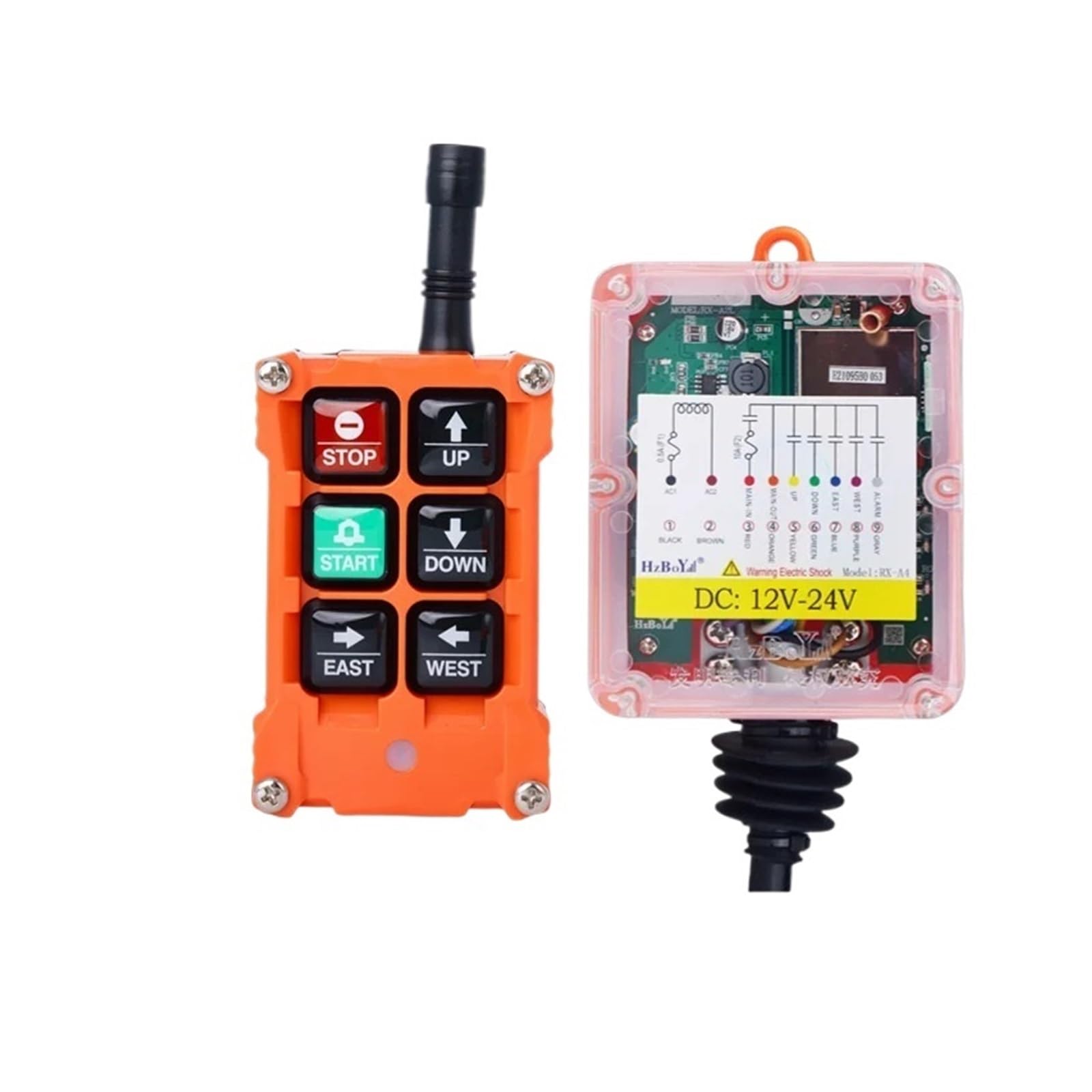 JVDDI 4 Button Key Single Speed Hoist Wireless Industrial Remote Control Ip67 Waterproof Overhead Crane Truck(AC36V-440 1T1R)