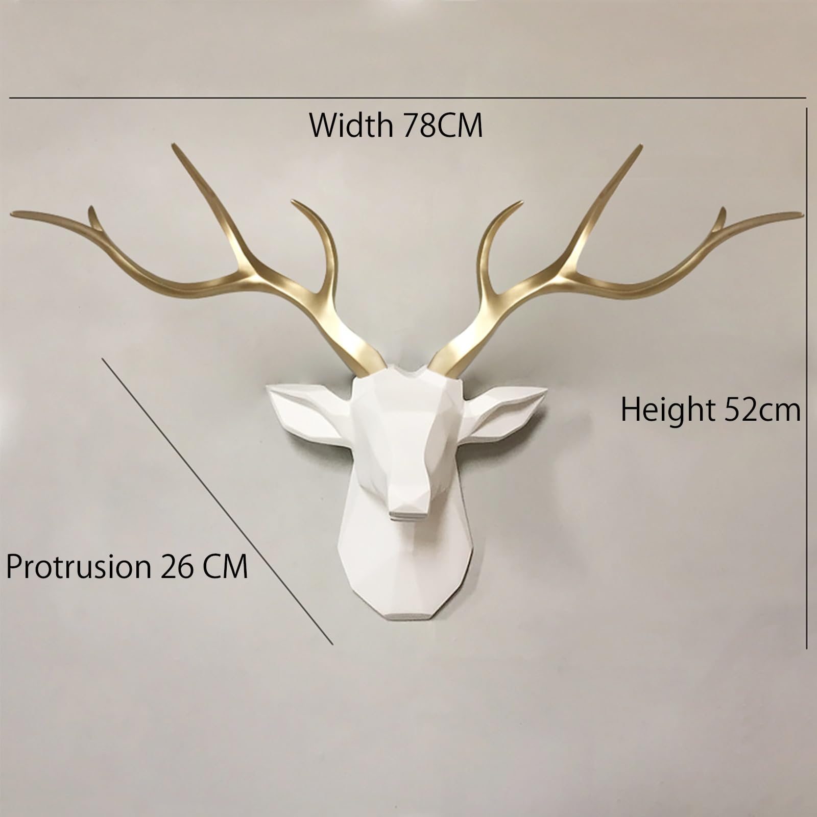 Decorazione geometrica della parete della testa del cervo della resina, ornamento dell'arte dell'arca di scena rustica 3D, accento domestico moderno realizzato a mano per l'ufficio del soggiorno, scul