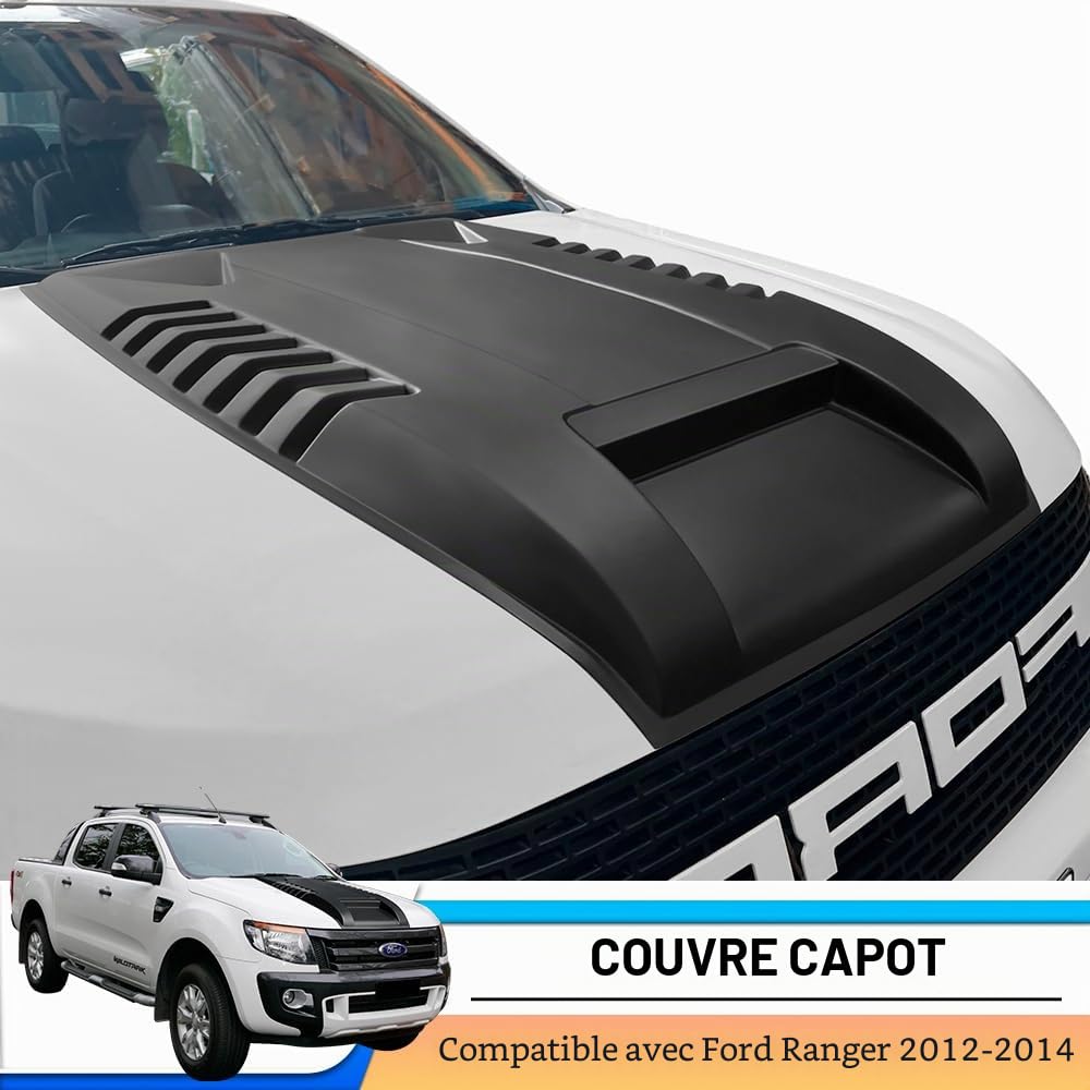 Grande pelle de capot en ABS pour Ford Ranger T6 2012-2014 Wildtrak Raptor Limited XL XLT Tremor Platinum MK1 capot