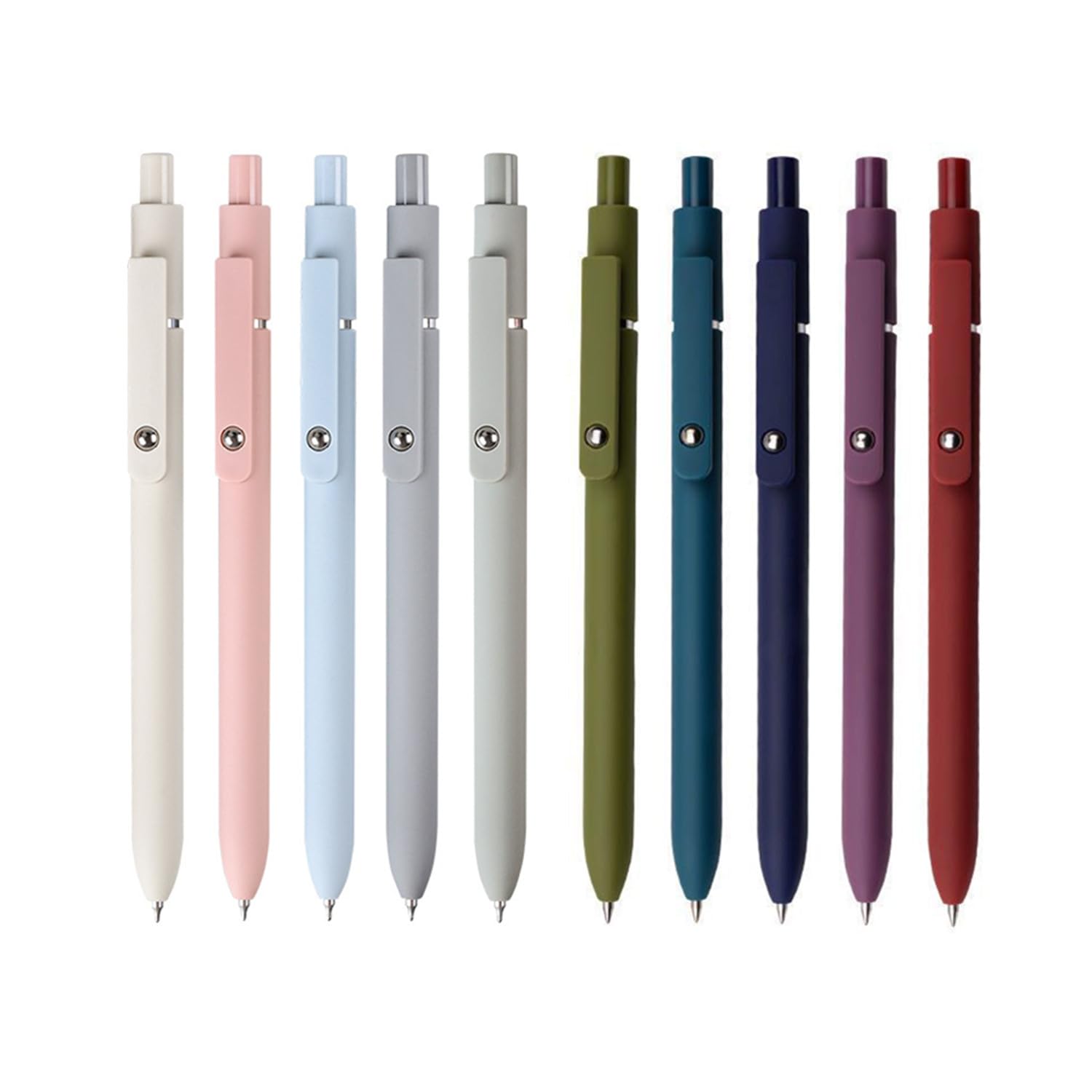 Alleisure Gel Pen Set, 10-Pack Quick-Dry Retractable Ink Pens, 0.5mm Fine Point Ballpoint Pens in Assorted Colors for School, Office, and Home
