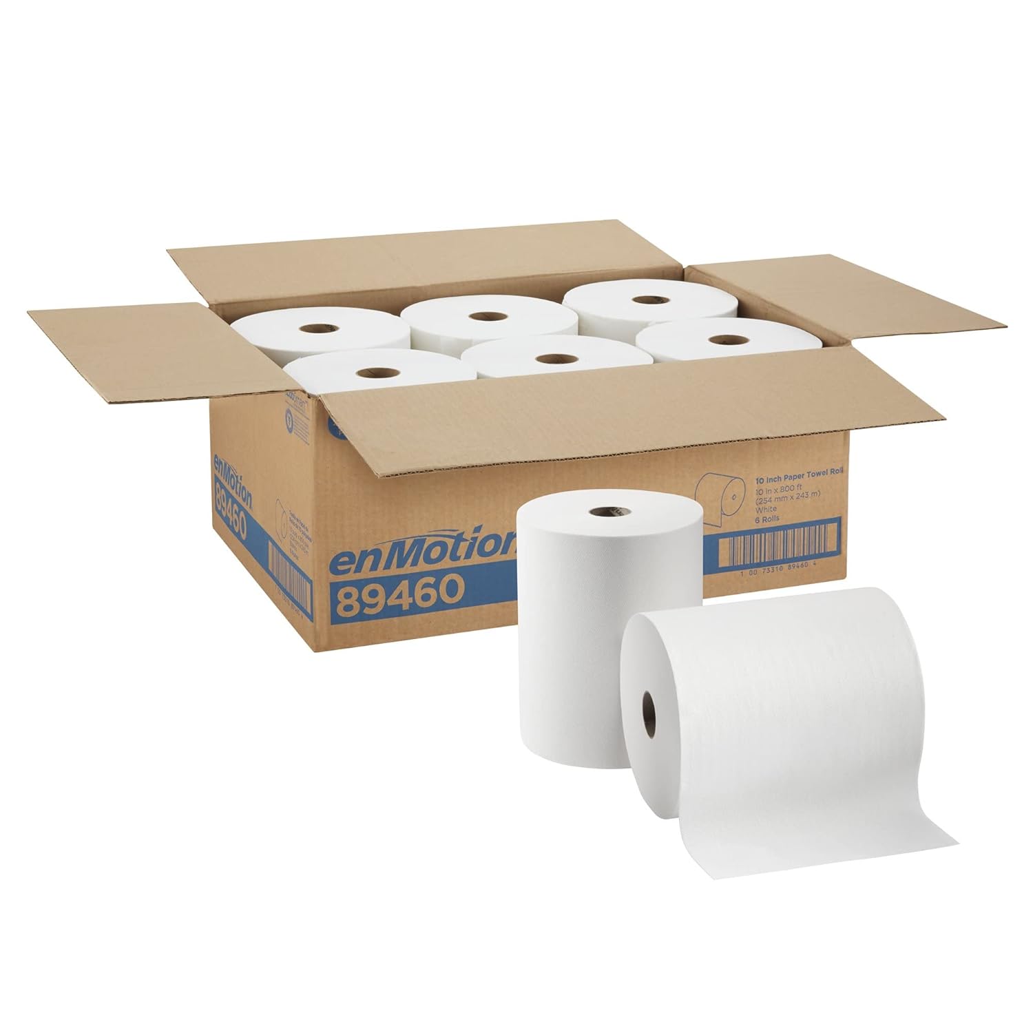 enMotion 10" Paper Towel Roll by GP PRO (Georgia-Pacific), White, 89460, 800 Feet Per Roll, 6 Rolls Per Case 6 Count (Pack of 1) White