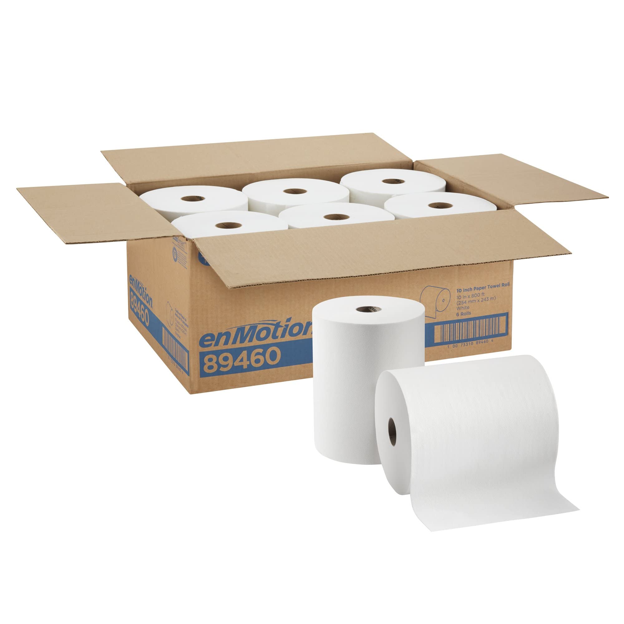 enMotion 10" Paper Towel Roll by GP PRO (Georgia-Pacific), White, 89460, 800 Feet Per Roll, 6 Rolls Per Case