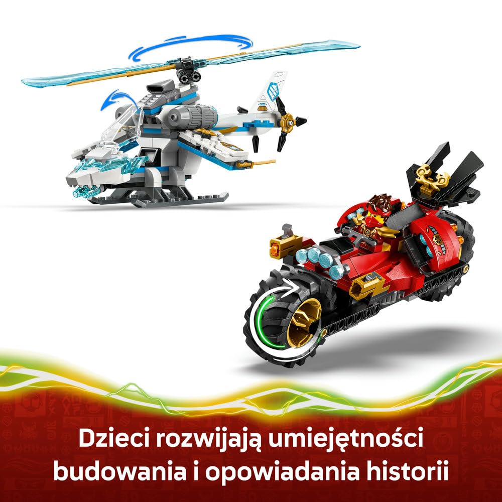 LEGO NINJAGO Bitwa ninja: domek na drzewie z pojazdami 71857 | pojazd ninja, zabawka akcji, prezent dla chłopca i dziewczynki 7+, misja ninja, 642 elementy