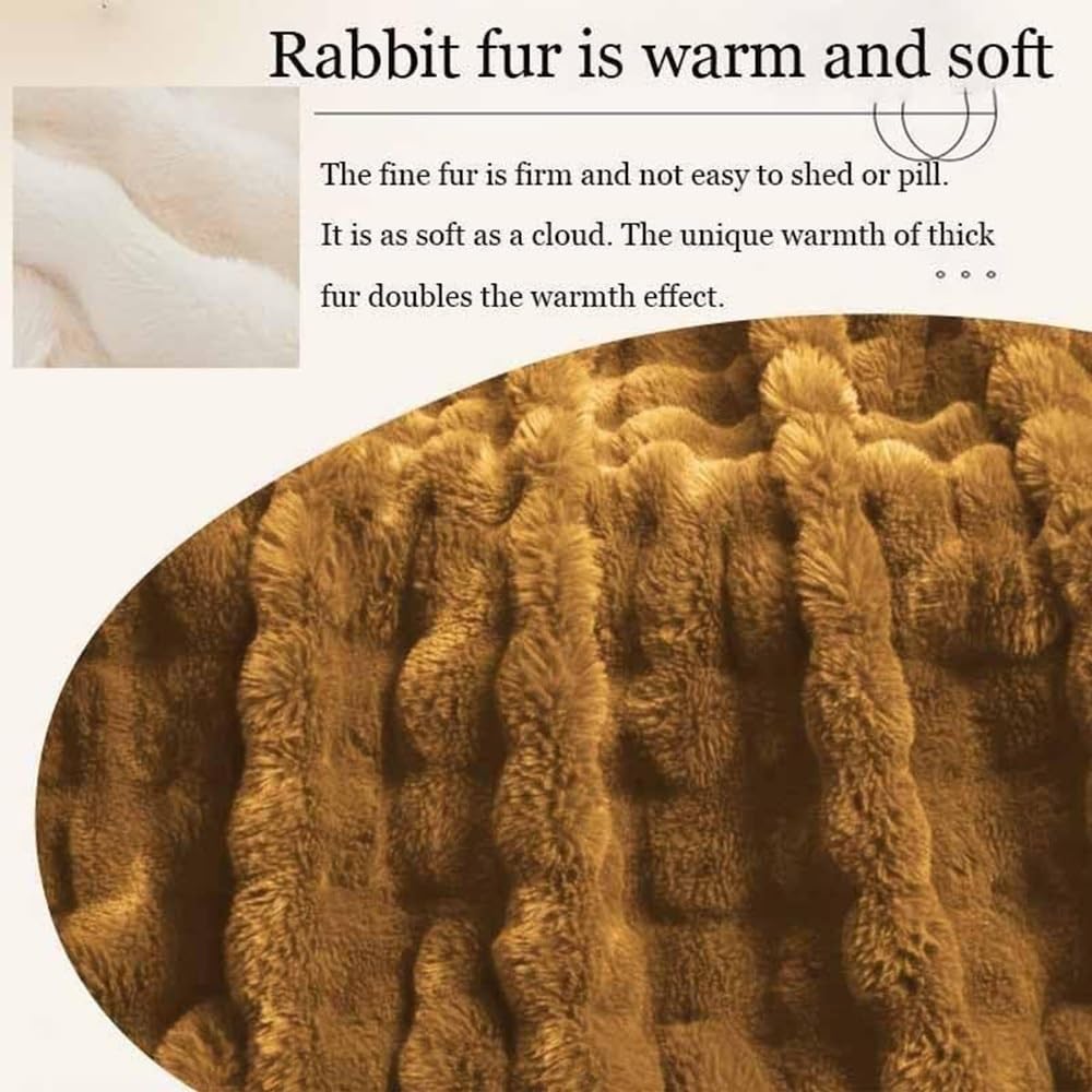 Plüsch Liegestuhl Schonbezug für Zuhause Kunstpelz Flauschiger Liegestuhl Schonbezug rutschfeste Rückseite Flauschiger Liege Couch Bezug Waschbarer Möbelschutz(Ginger)