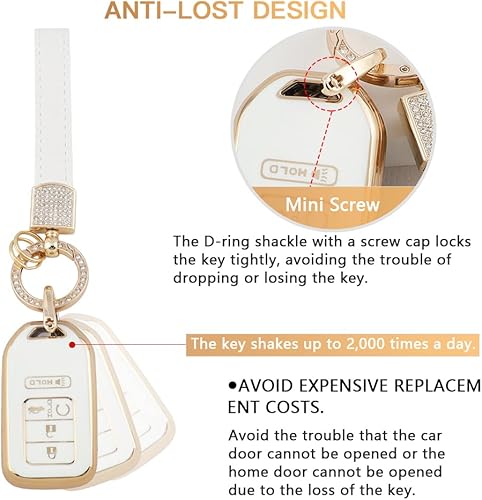 Miniatura 6 de 1797 Funda para llavero para Honda Civic Accord CRV Pilot Passport Insight, accesorios brillantes para llavero remoto de automóvil, protector de 5