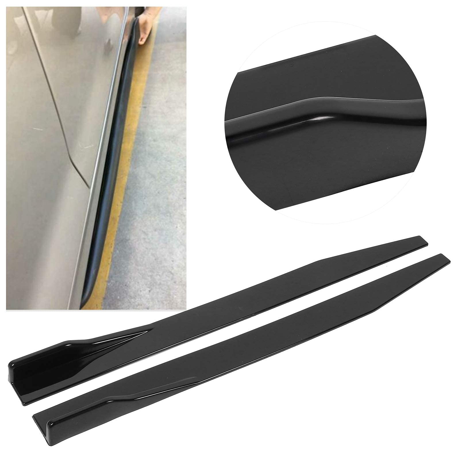 Universal Auto Seitenspoiler Set, 2 Stück, 120cm/47.2 Zoll Seitenrocker Splitter, Flügel Canard Diffusor Seitenschürzenverlängerung