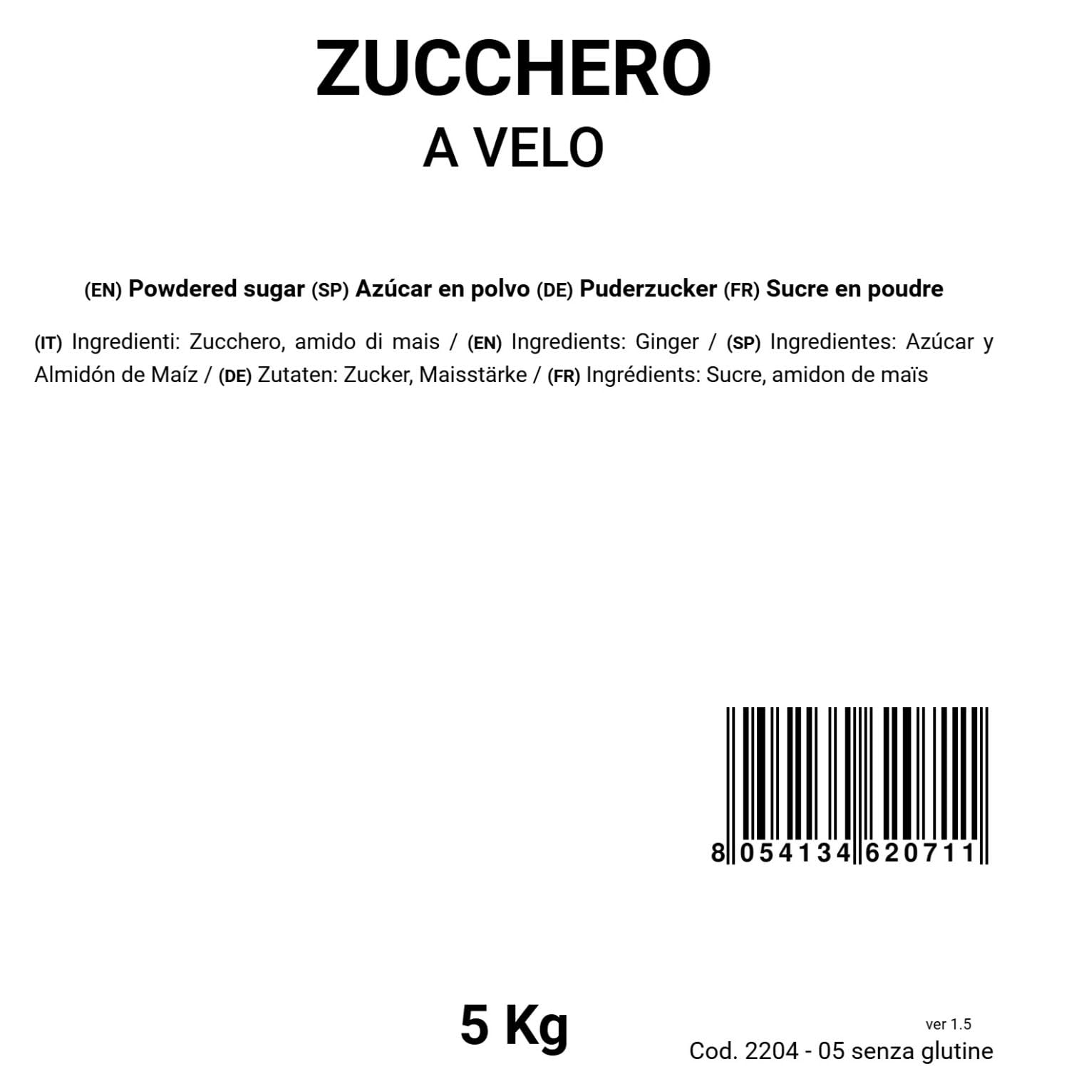 Bongiovanni Bontà Naturali Zucchero a velo 5Kg