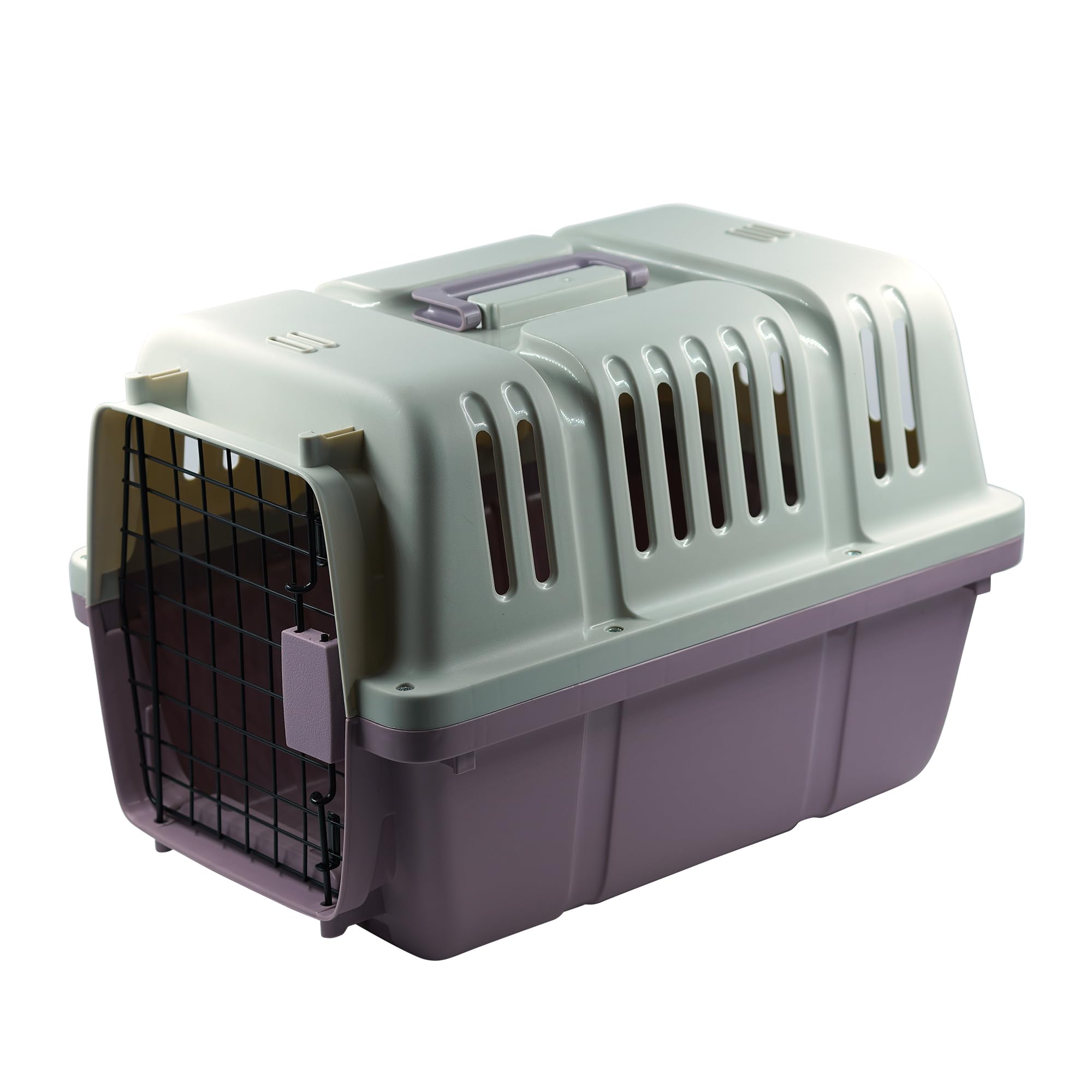 Pet Carrier Travel Carrier Cat Carrier Dog Small Rigid Plastic Box with Folding Handle (Purple, 50 x 34.5 x 34 cm)