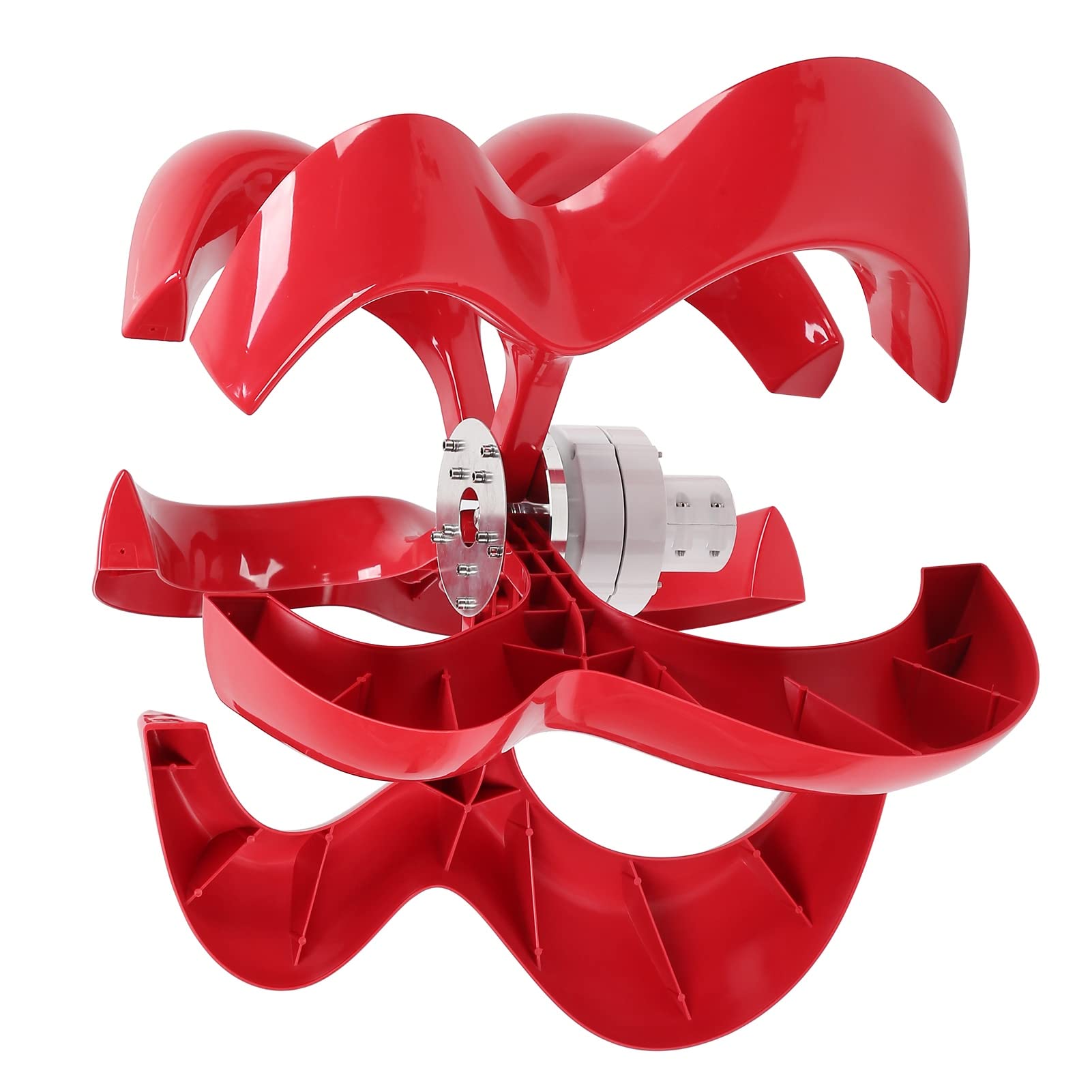 Generatore Eolico 12V 24V Kit Generatore di Energia Eolica Ad Asse Verticale Durevole a Forma di Zucca Rossa per Uso Esterno (100W)