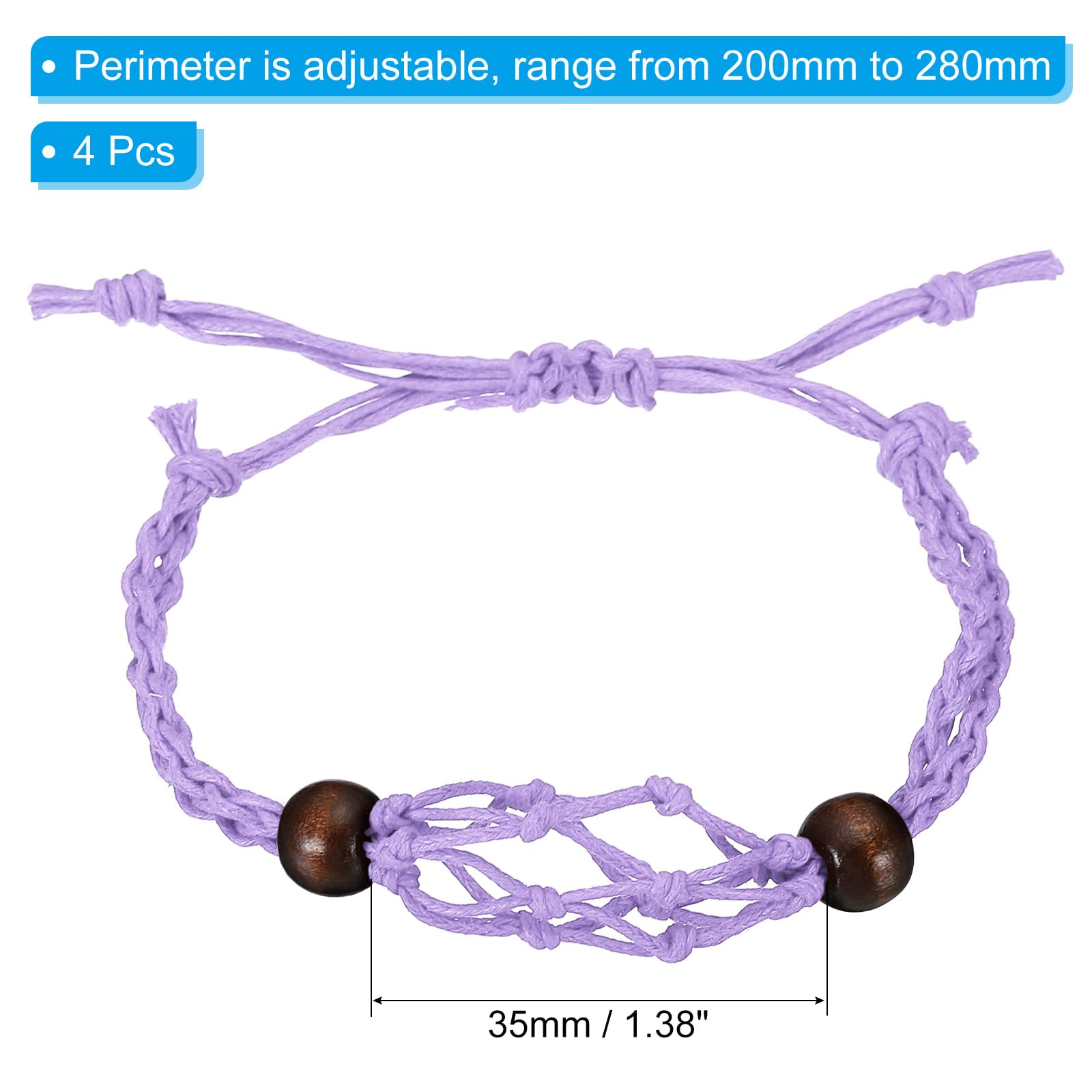 PATIKIL 7.87-11.02" Bracelet Cord Empty Stone Holder - Image 2