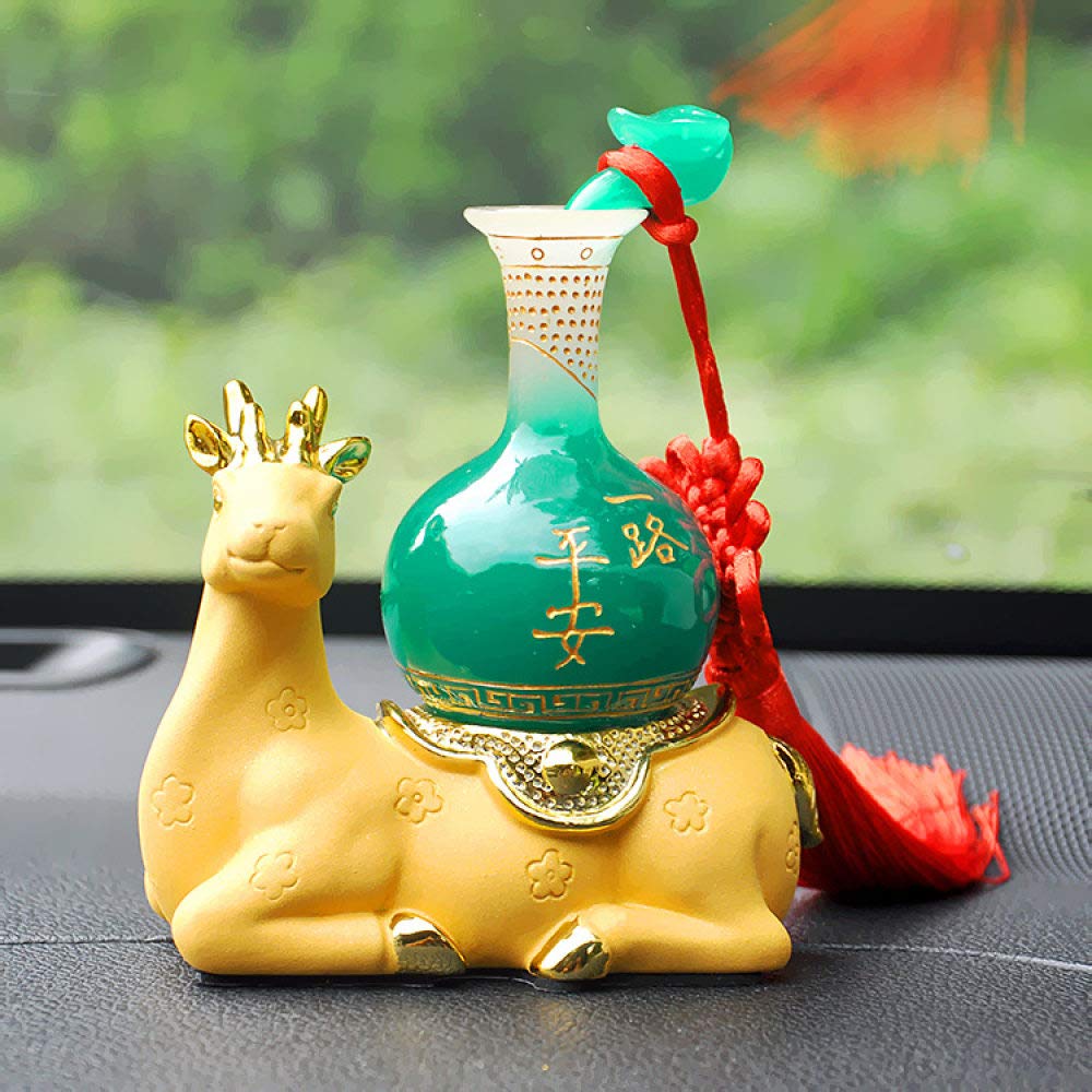 Cerf doré porte-bonheur mini figurine pour embellir votre tableau de bord de voiture
