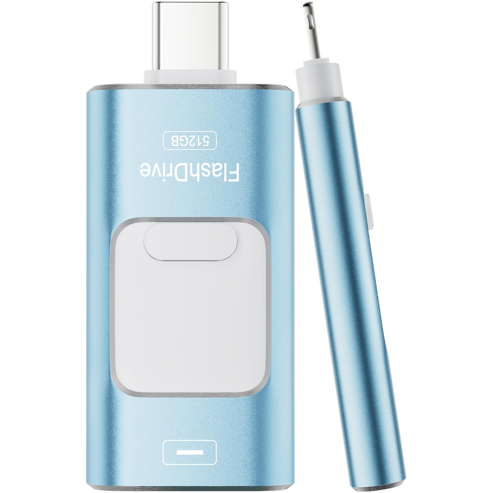 USB Flash Drive USB Stick Portable Flash Drive for iPhone External Storage High-Speed USB Thumb Drive Apple MFi Certified Photo Stick Memory Stick (Blue, 512G)