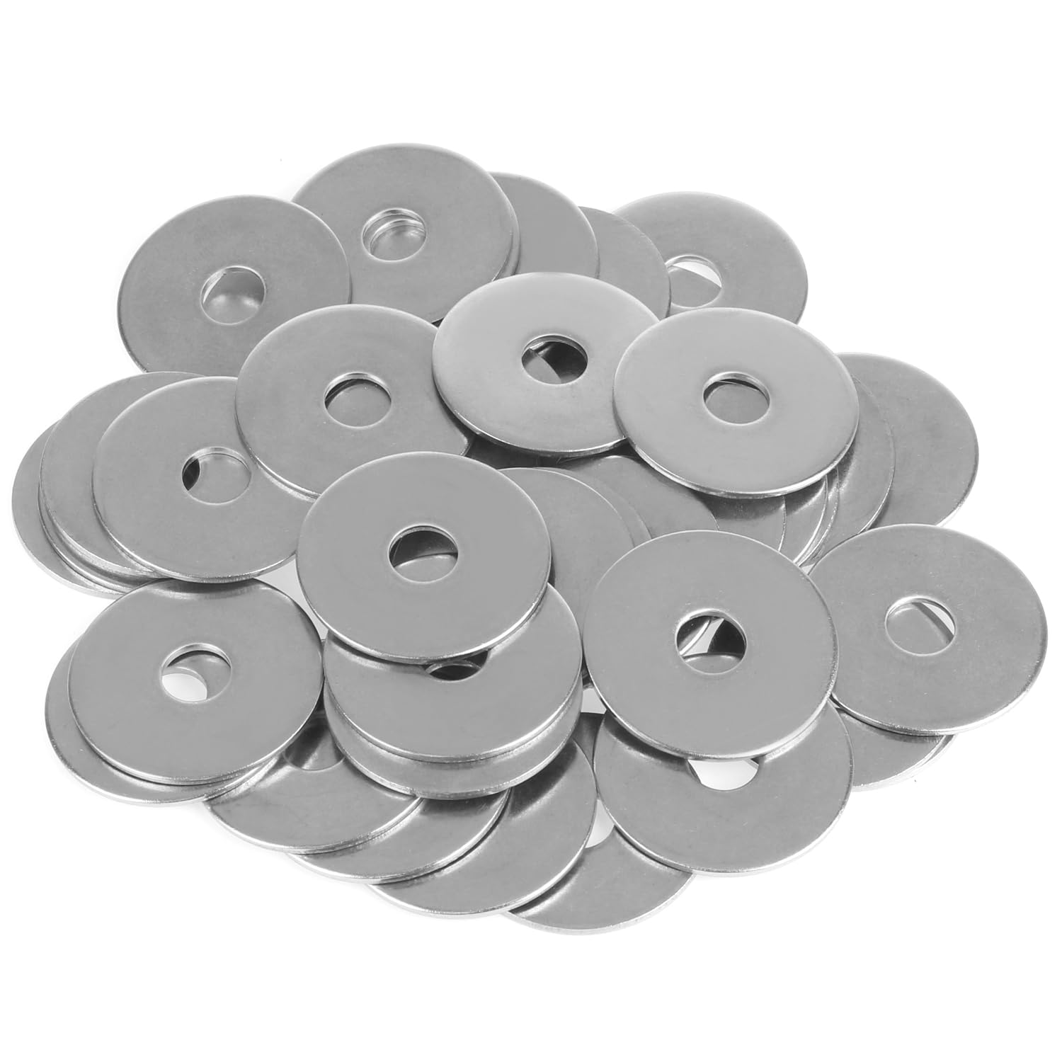 HELIFOUNER 40 Pieces 5/16" Stainless Flat Washers, 1-1/4" Outside Diameter, 0.055" Thickness, 18-8 (304) Stainless Steel Washers, Metal Washers, Flat Washers for Bolts Screws