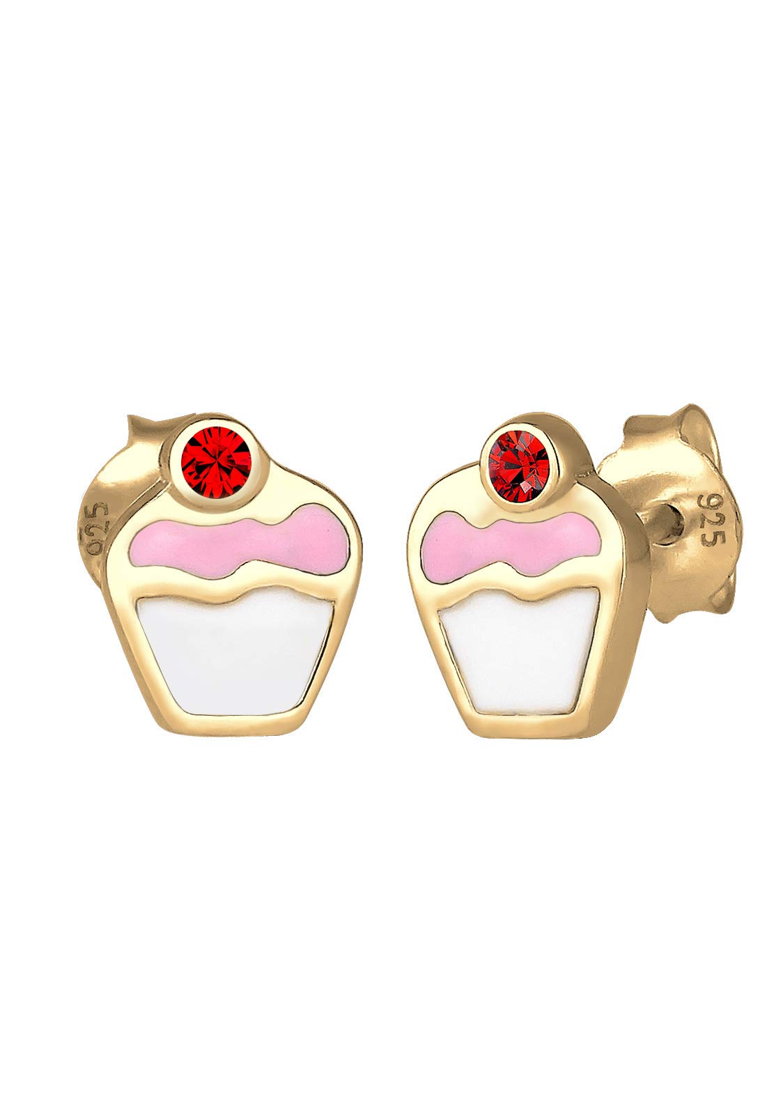 Elli Earrings Elli Earrings Kids Children Cupcake Crystals 925 Sterling Silver