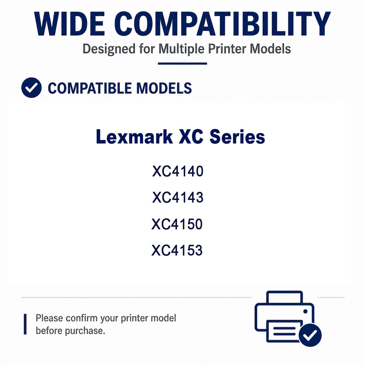 Sostituzione della cartuccia di toner ad alta resa XC4150 per 24B6720 24B6717 24B6718 24B6719, compatibile con Lexmark XC4140 XC4150 XC4143 XC4153, con chip