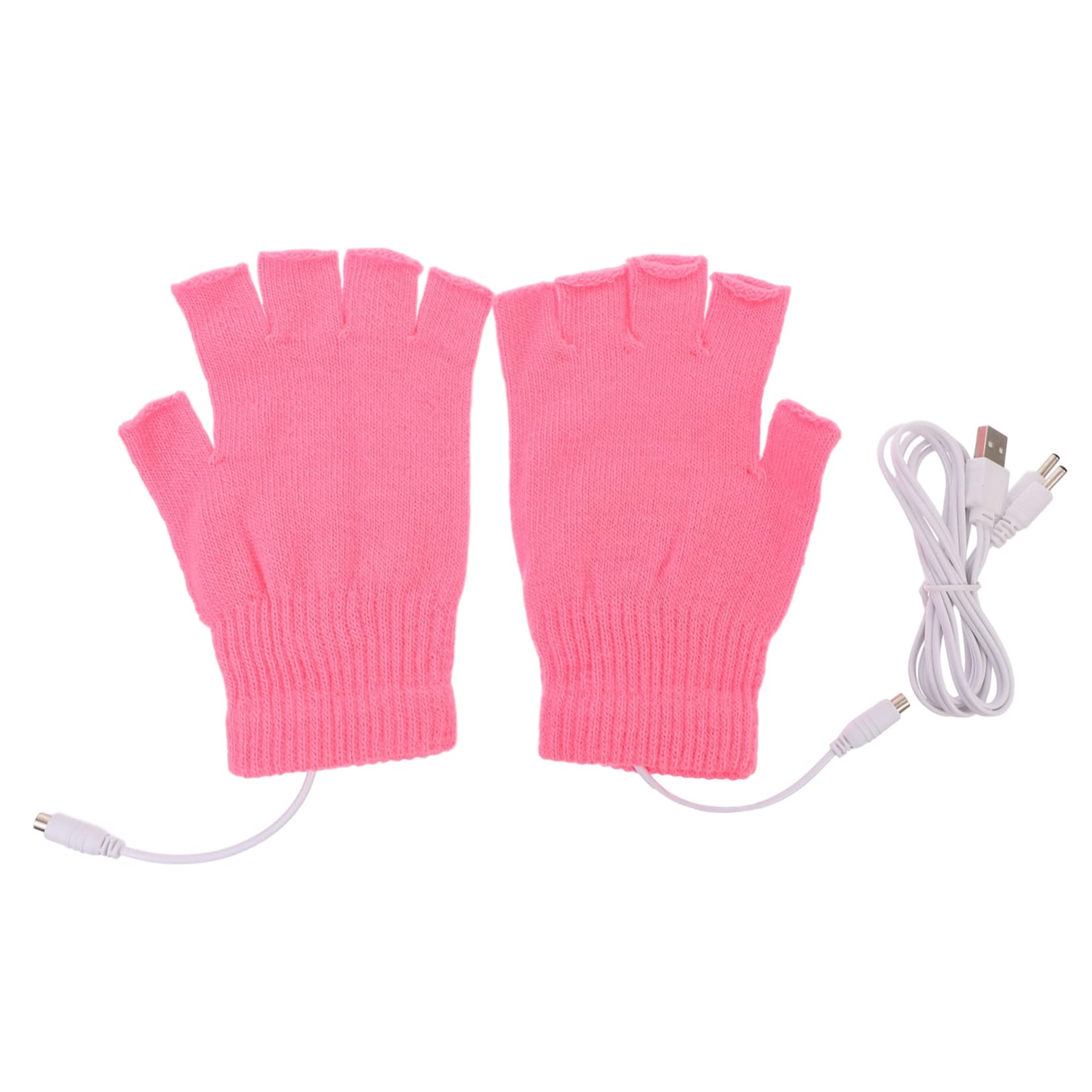 GANAZONO 1pair USB Heated Mitten Half Finger Gloves Unisex Warm Gloves for Outdoor Sports Comfortable Temperature for Running Cycling Skiing and Indoor Activities