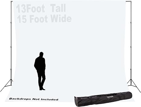 Ravelli ABSL Heavy Duty Photo Video Backdrop Stand Extra Large at 13 Tall and 15 Wide Also can be Dual Air Cushioned 13 Light Stands or use for Banner, Balloon Arch, Projector Screen, Room Divider