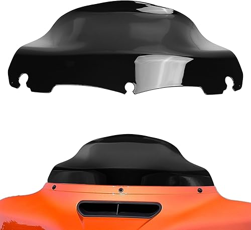 9" Parabrisas ondulado negro Batwing para motocicleta, carenado, divisor de viento, compatible con 2015-2024 para Harley Touring Street GlideElectra