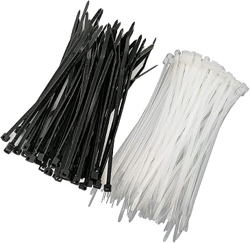 HS Narrow Zip Ties 4 Inch 600 Pack Cable Ties in Black and White 18 Lbs Self-Locking Wire Ties Assortment for Electronics Cord Management