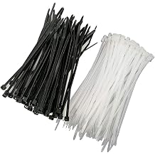 HS Narrow Zip Ties 4 Inch 600 Pack Cable Ties in Black and White 18 Lbs Self-Locking Wire Ties Assortment for Electronics Cord Management
