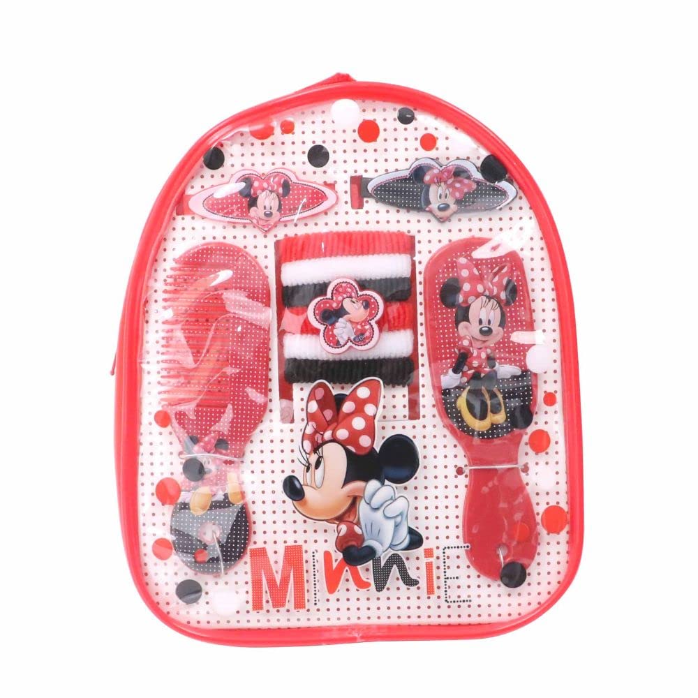 Lil Diva Minnie Mouse Hair Accessories Gift Set of 10pcs - 6 Rubber Bands, 2 Clips, 1 Mirror and 1 Comb In A Cute Red Minnie Mouse Bag For Girls 3 Years And Above (B0B8GBSNM6) Amazon Price History, Amazon Price Tracker