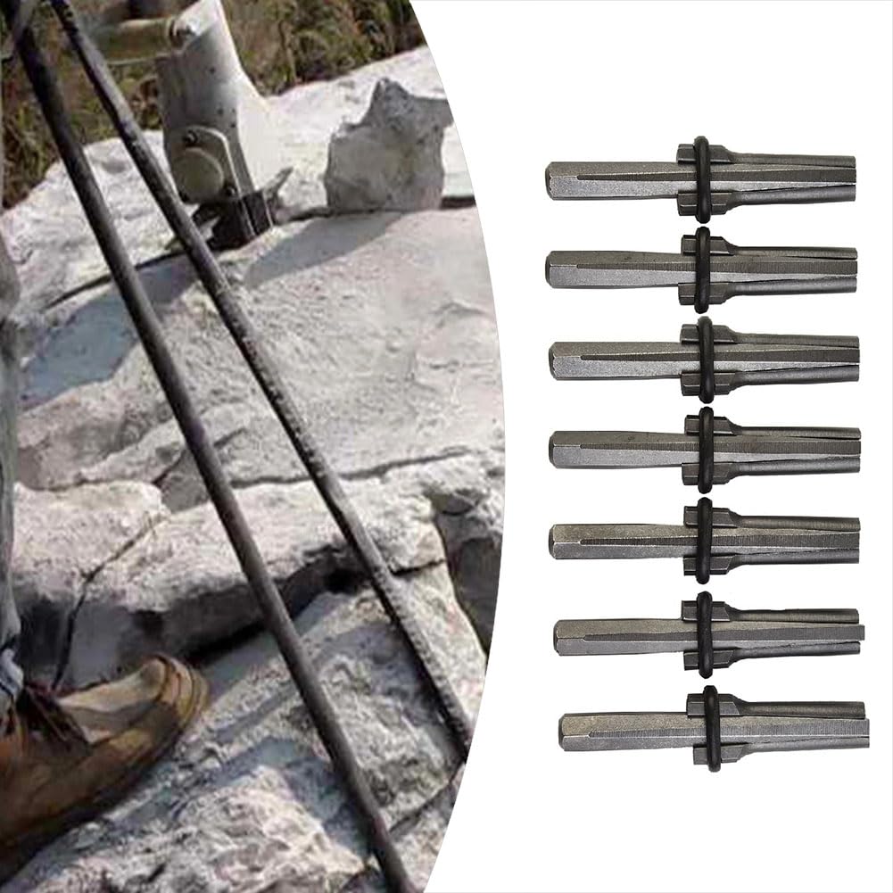 Lot de 7 cales de fendage de roches et cales à plumes, outils de fendage de pierre pour granits, bétons, roches volcaniques, roches calcaires 1,4 cm