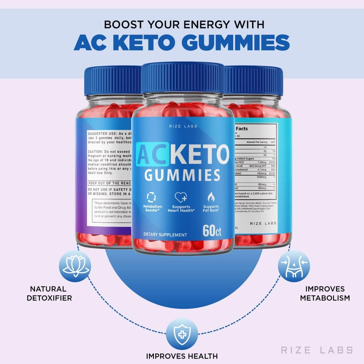 rize labs - AC Keto Gummies for Advanced Weight Loss Support Max Strength Formula Keto+ACV Energy 1000MG Gummy (120 Gummies)